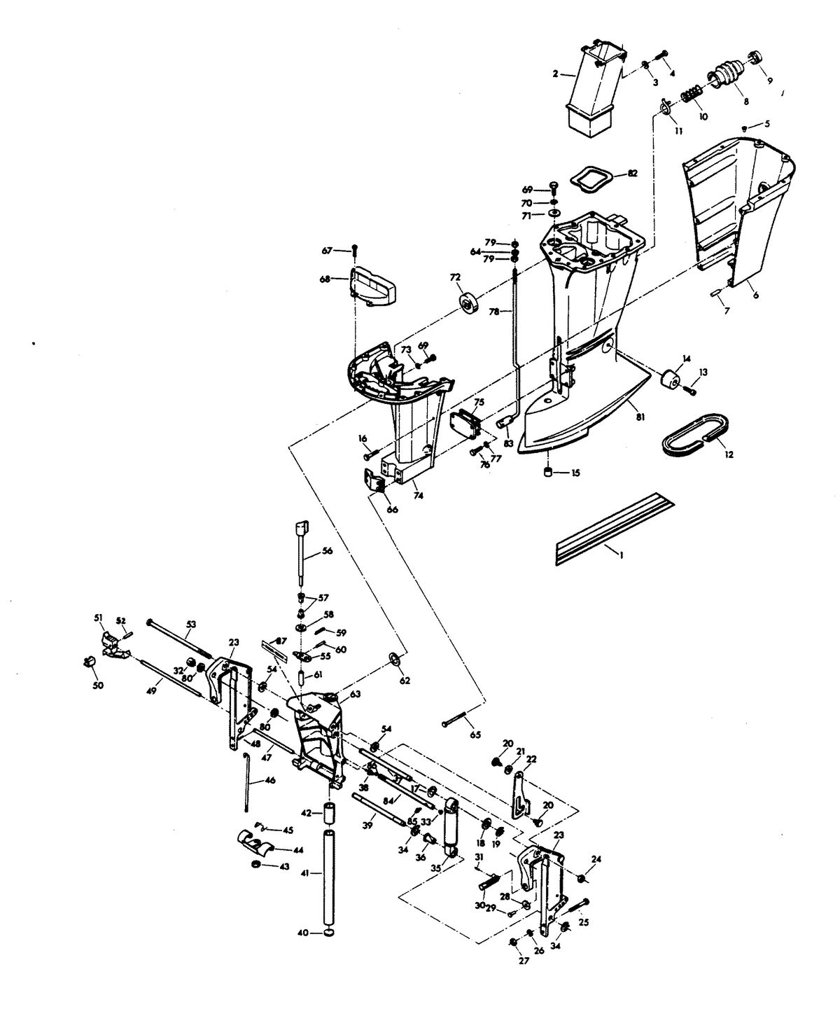 CHRYSLER 115 H.P. MOTOR LEG