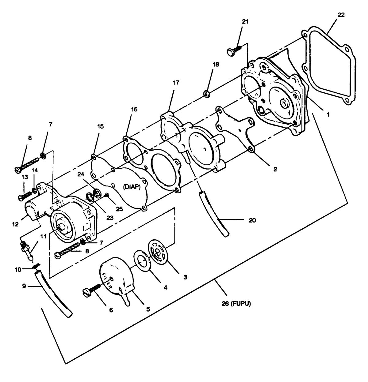 FORCE FORCE 1989 85 H.P. "A" MODELS FUEL PUMP