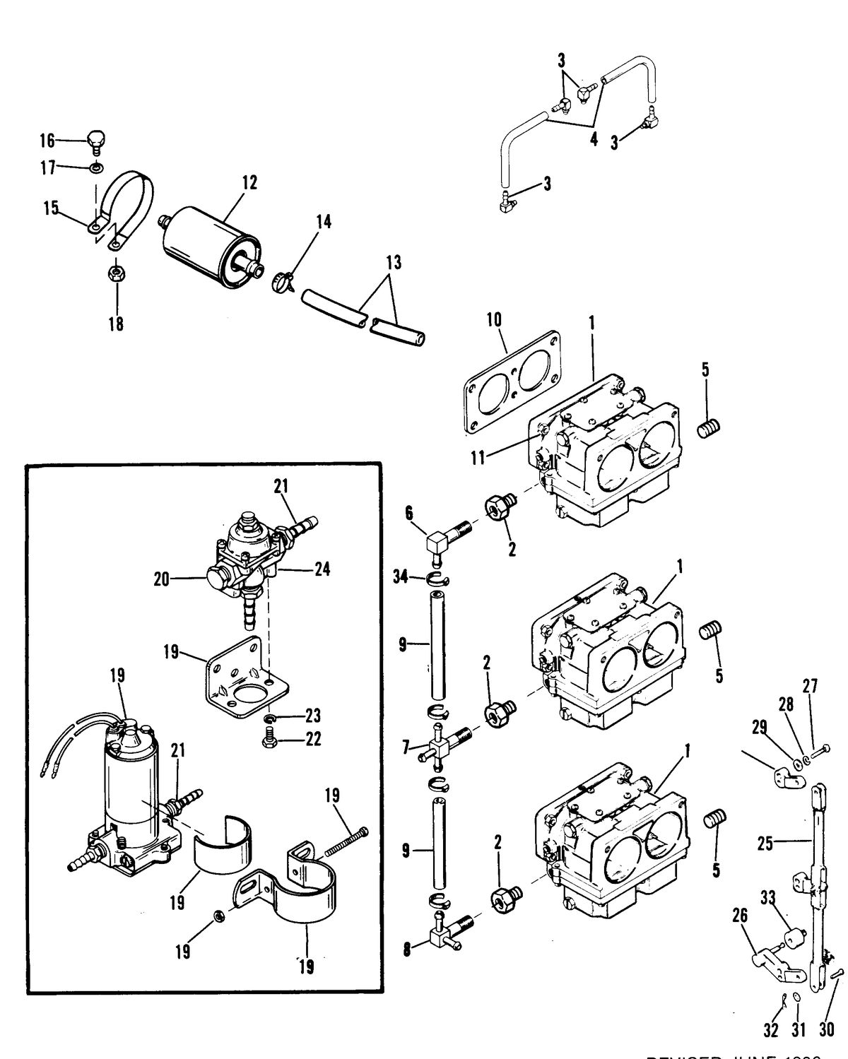 RACE OUTBOARD MOD-VP FUEL PUMP AND CARBURETOR