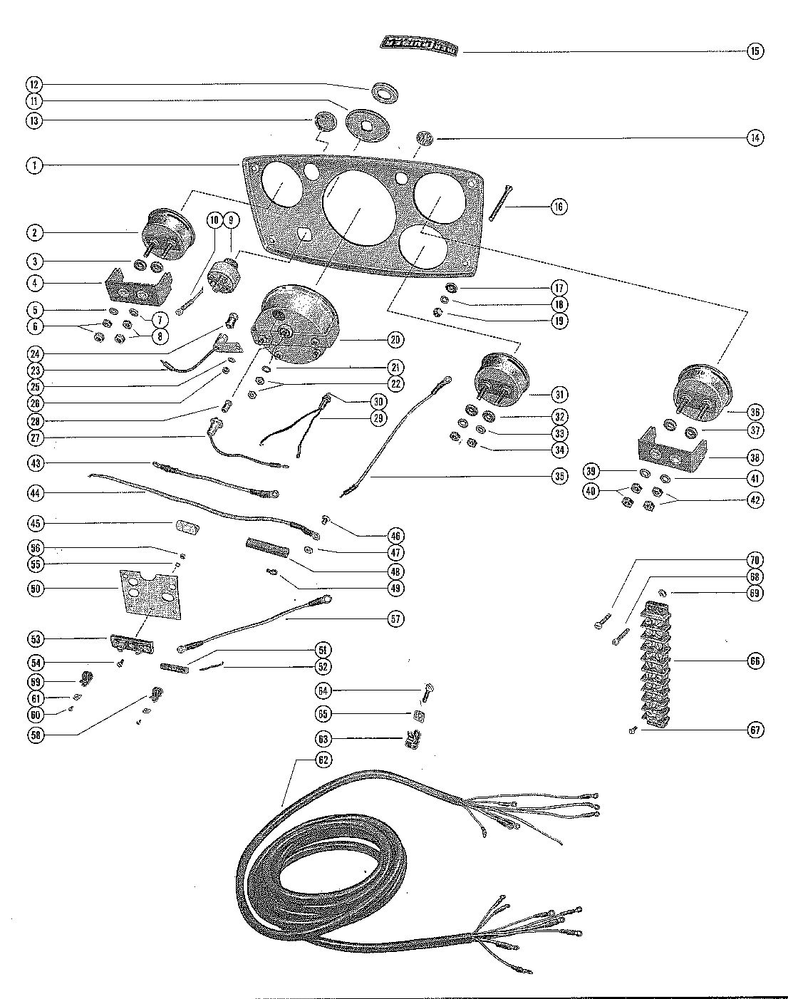 MERCRUISER 140 ENGINE (6 CYLINDER) INSTRUMENT PANEL ASSEMBLY