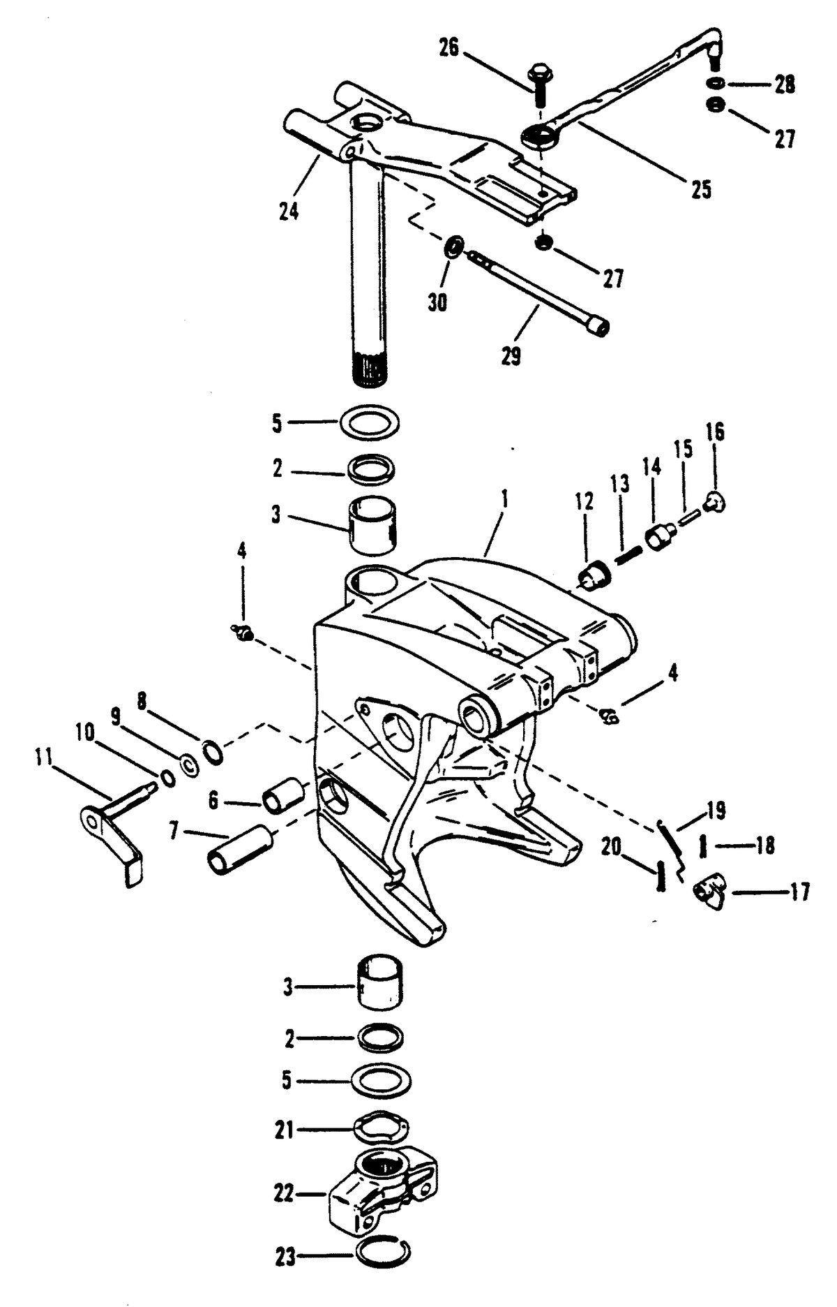 RACE OUTBOARD 2.5L EFI 2.5L EFI OFFSHORE SWIVEL BRACKET AND STEERING ARM