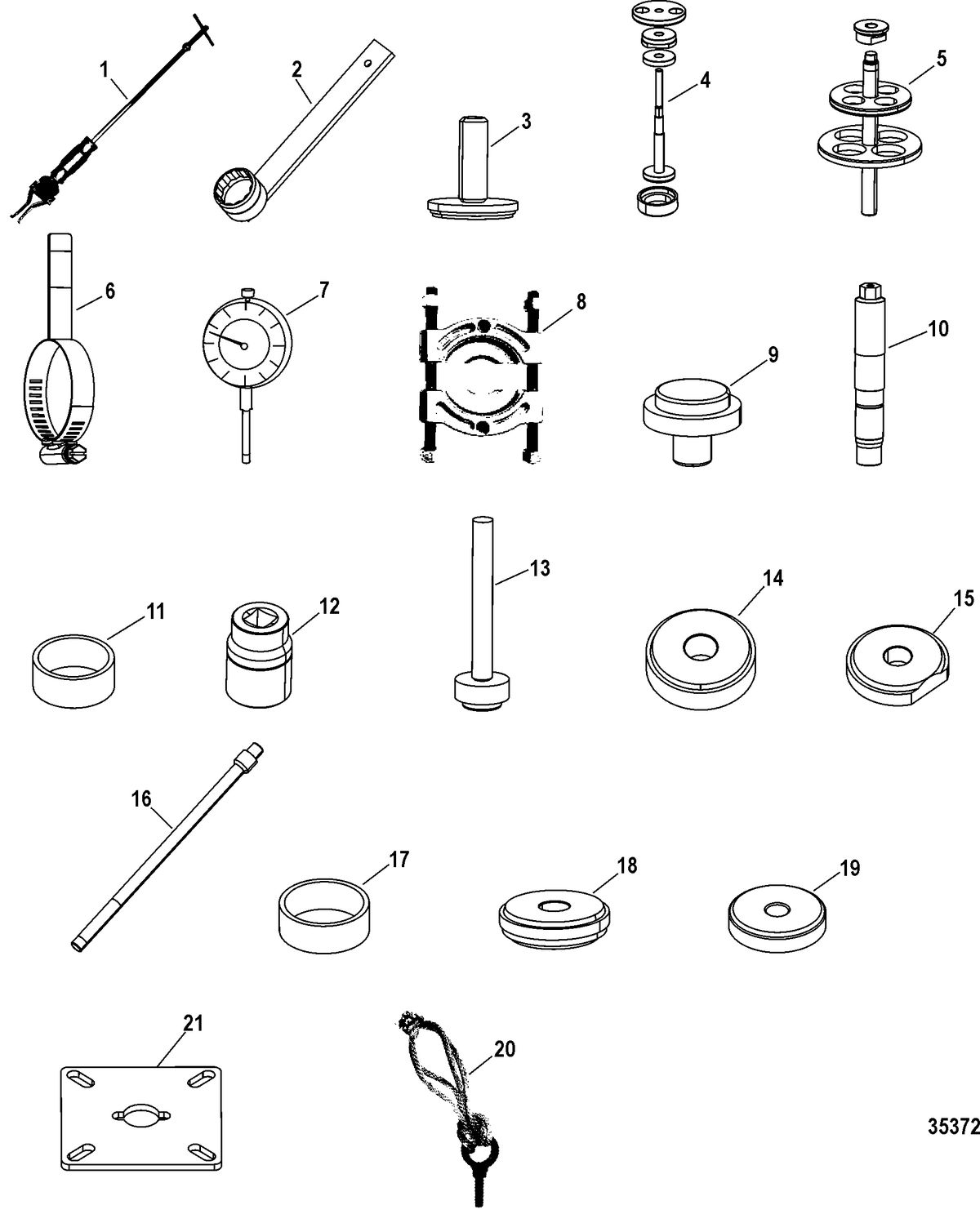 RACE STERNDRIVE NXT1 DRIVE AND TRANSOM Tool List(M8 and NXT1 Drive - Upper)