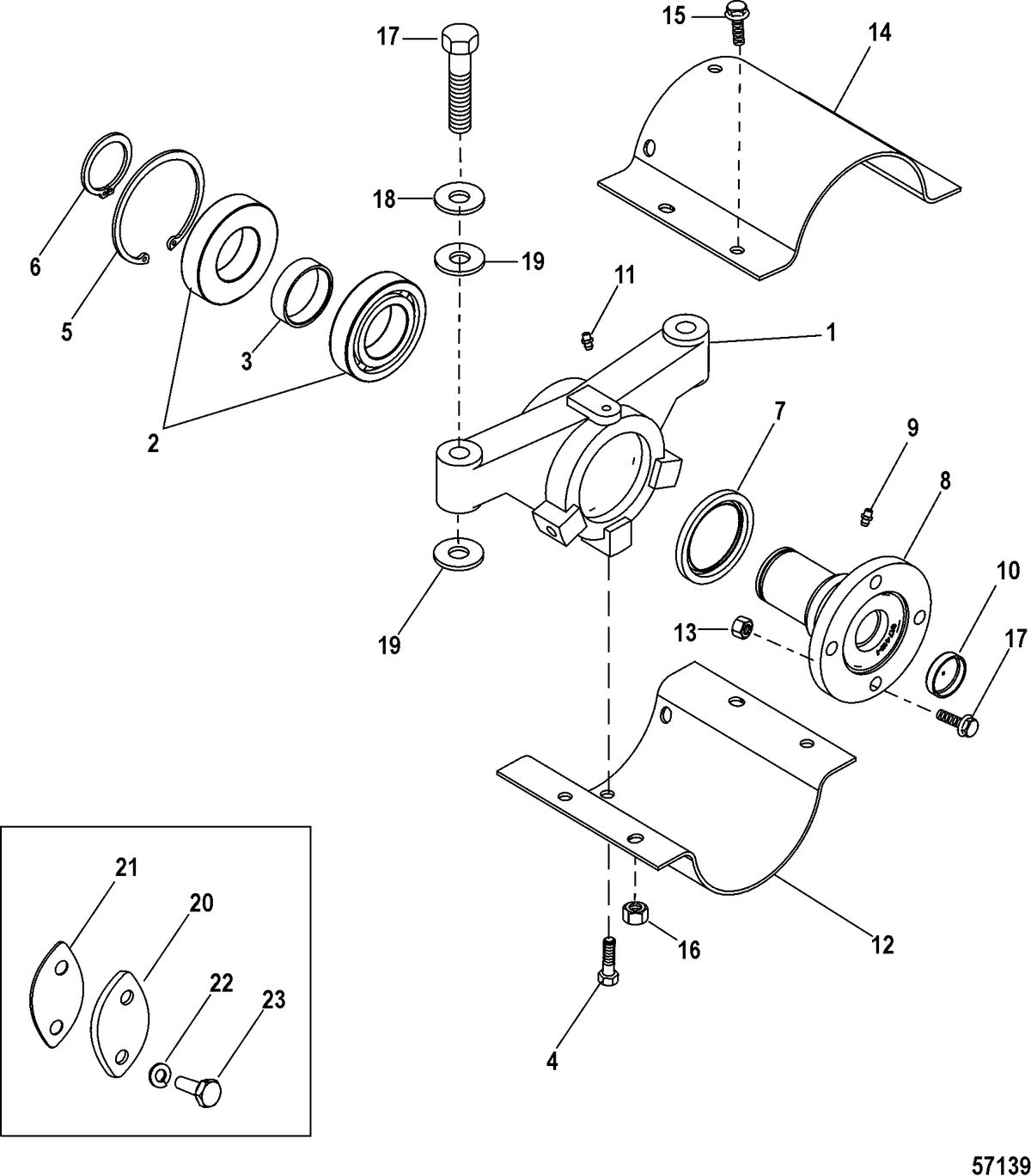 RACE STERNDRIVE 520 HP Driveline Bearing Support