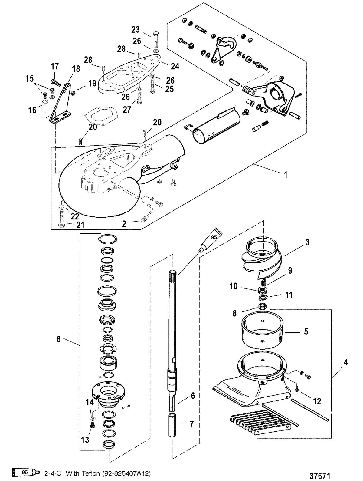 MERCURY/MARINER 40/50 H.P. JET 30 (3 CYL.) JET PUMP ASSEMBLY