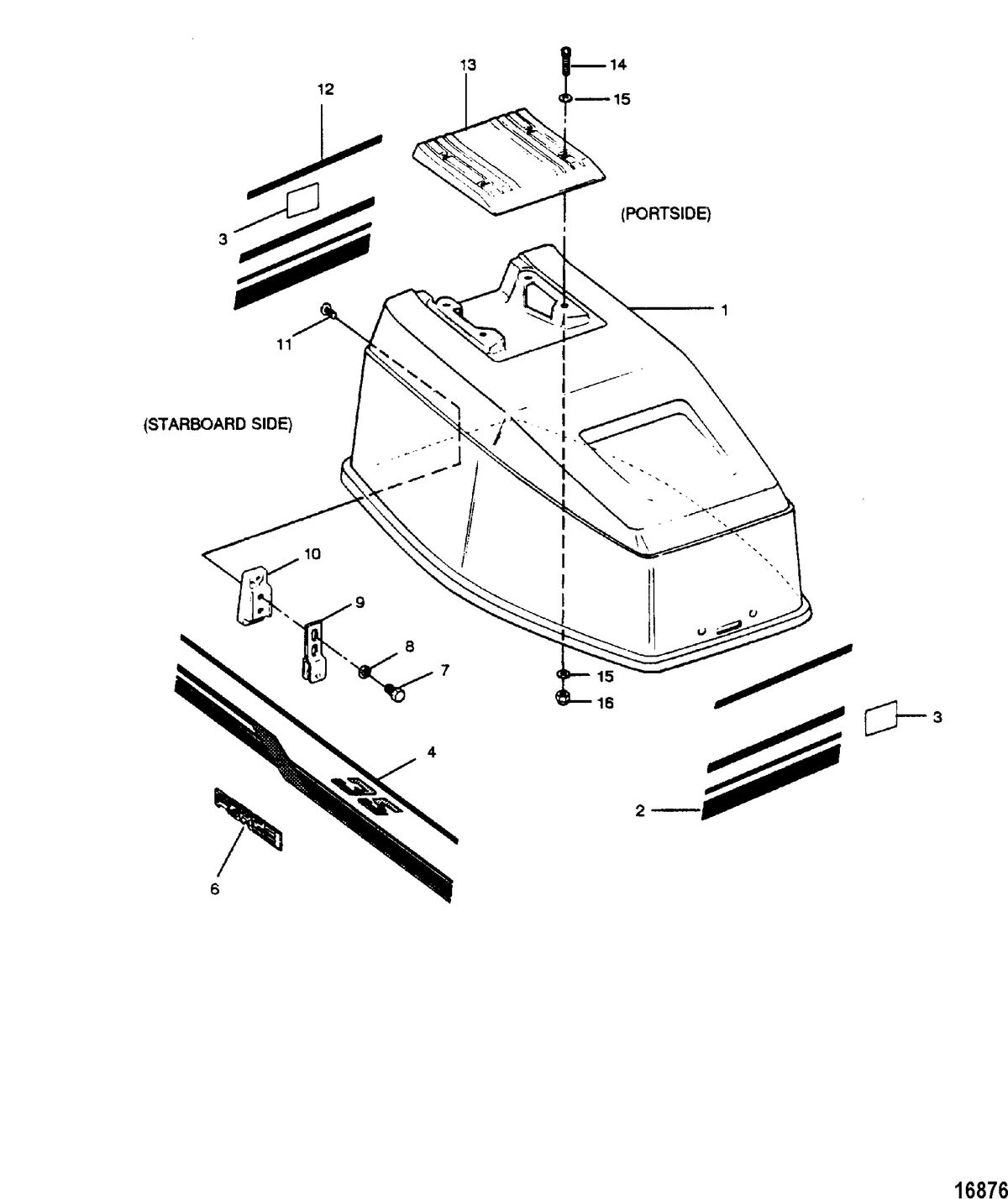 FORCE FORCE 1989 A MODEL 35 HP Engine Cover (Force Models)
