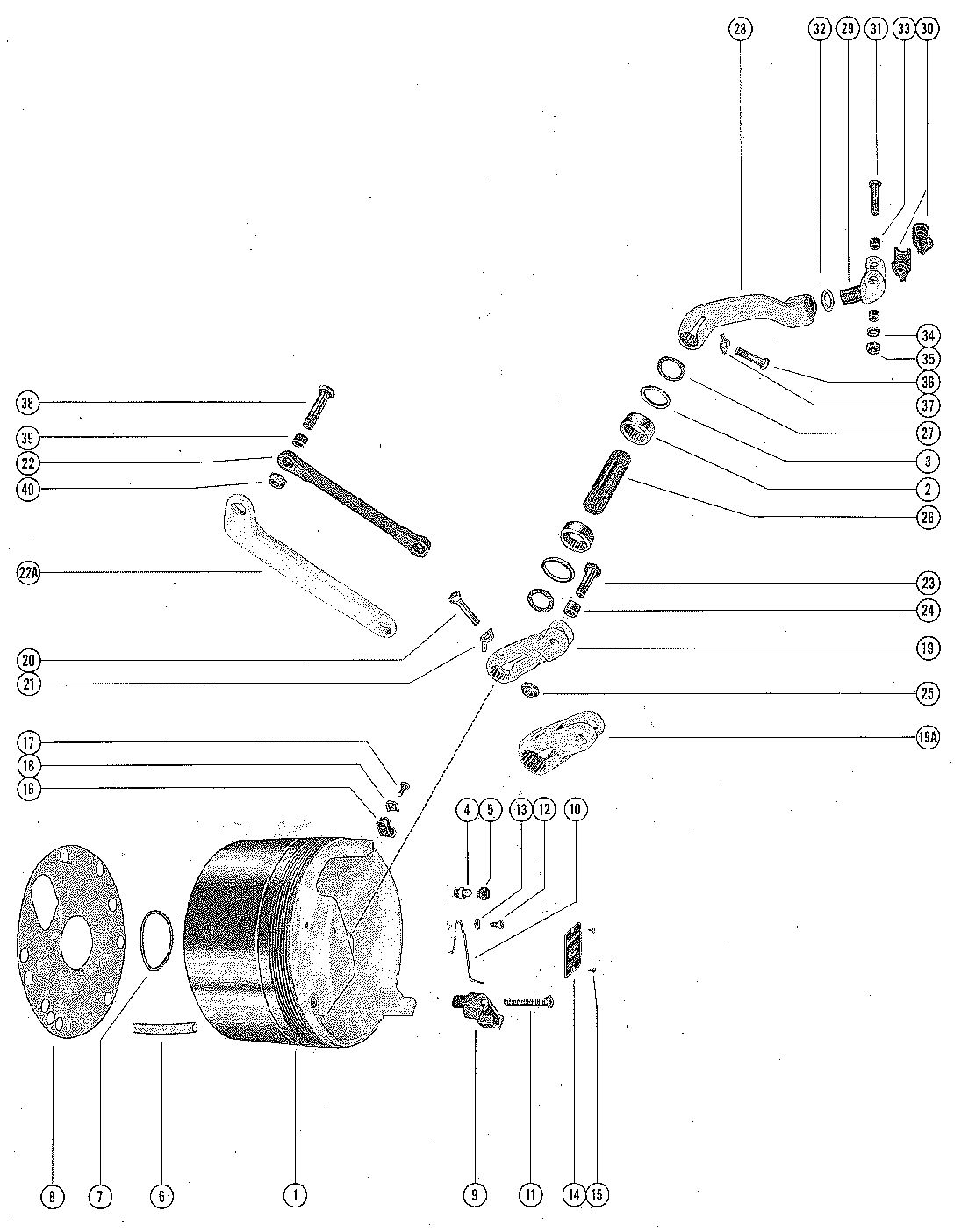 MERCRUISER II STERN DRIVE STEERING LEVER HOUSING ASSEMBLY