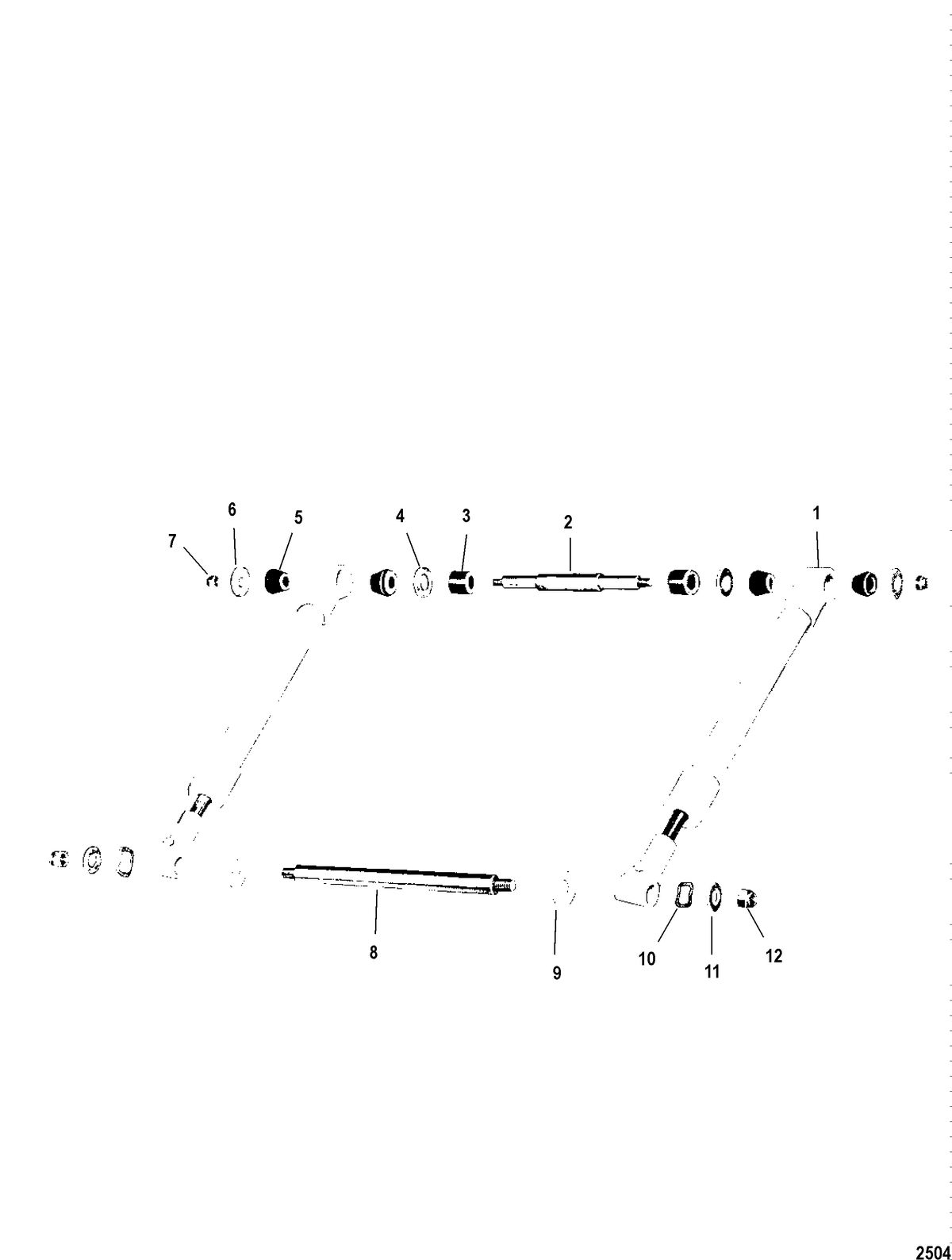 MERCRUISER 80 ENGINE AND 80 STERNDRIVE TILT AND SHOCK CYLINDER ASSEMBLY
