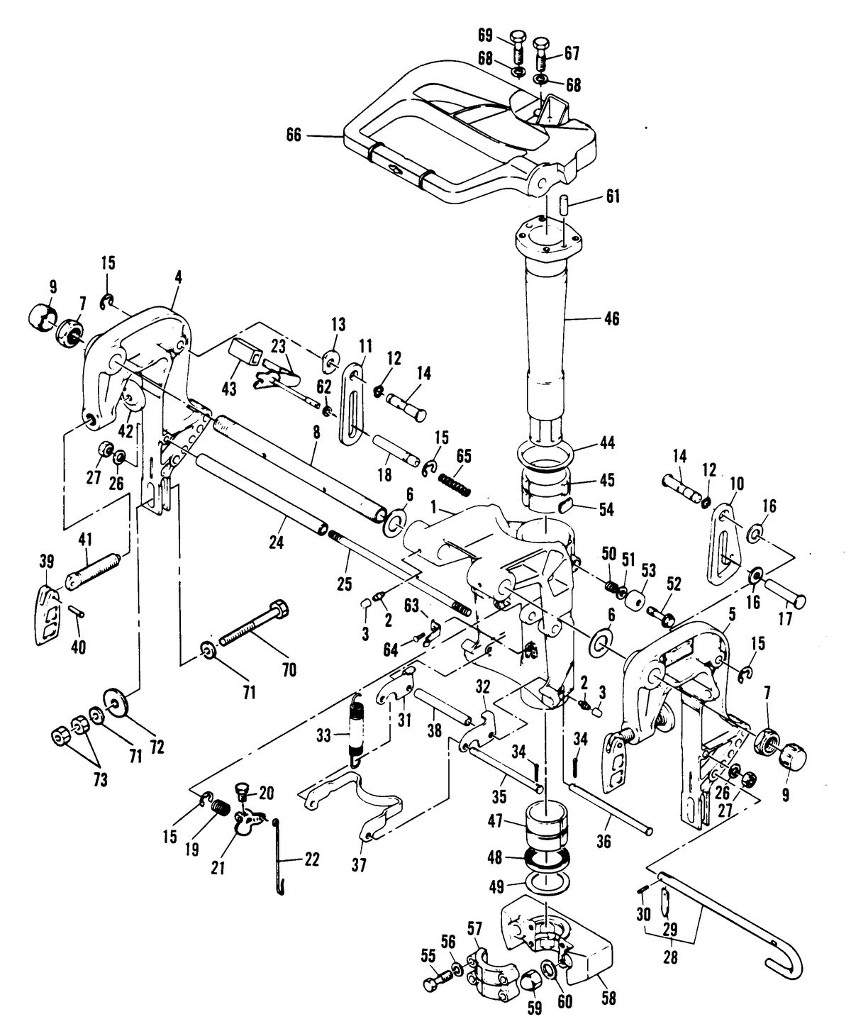 MARINER 40 H.P. CL AMP AND SWIVEL BRACKET/REVERSE LOCK