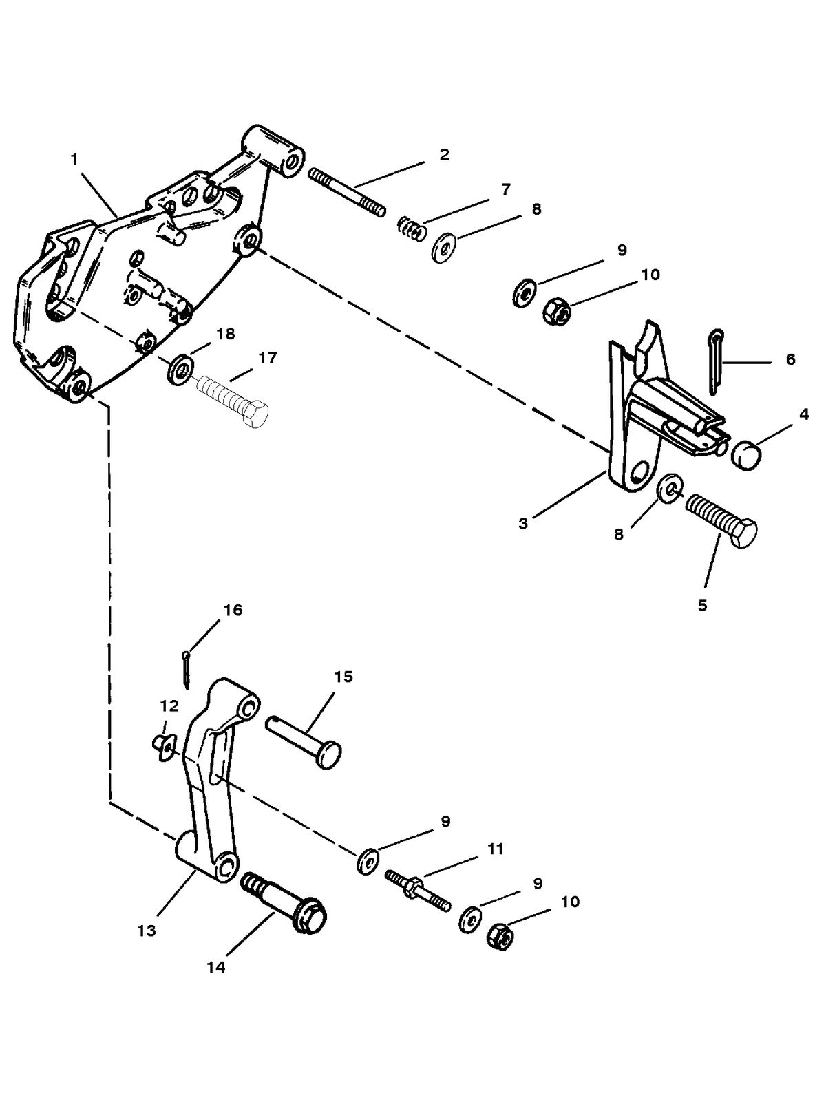 MERCRUISER 350 MAGNUM BRAVO (EFI-MP GEN+) SHIFT BRACKET