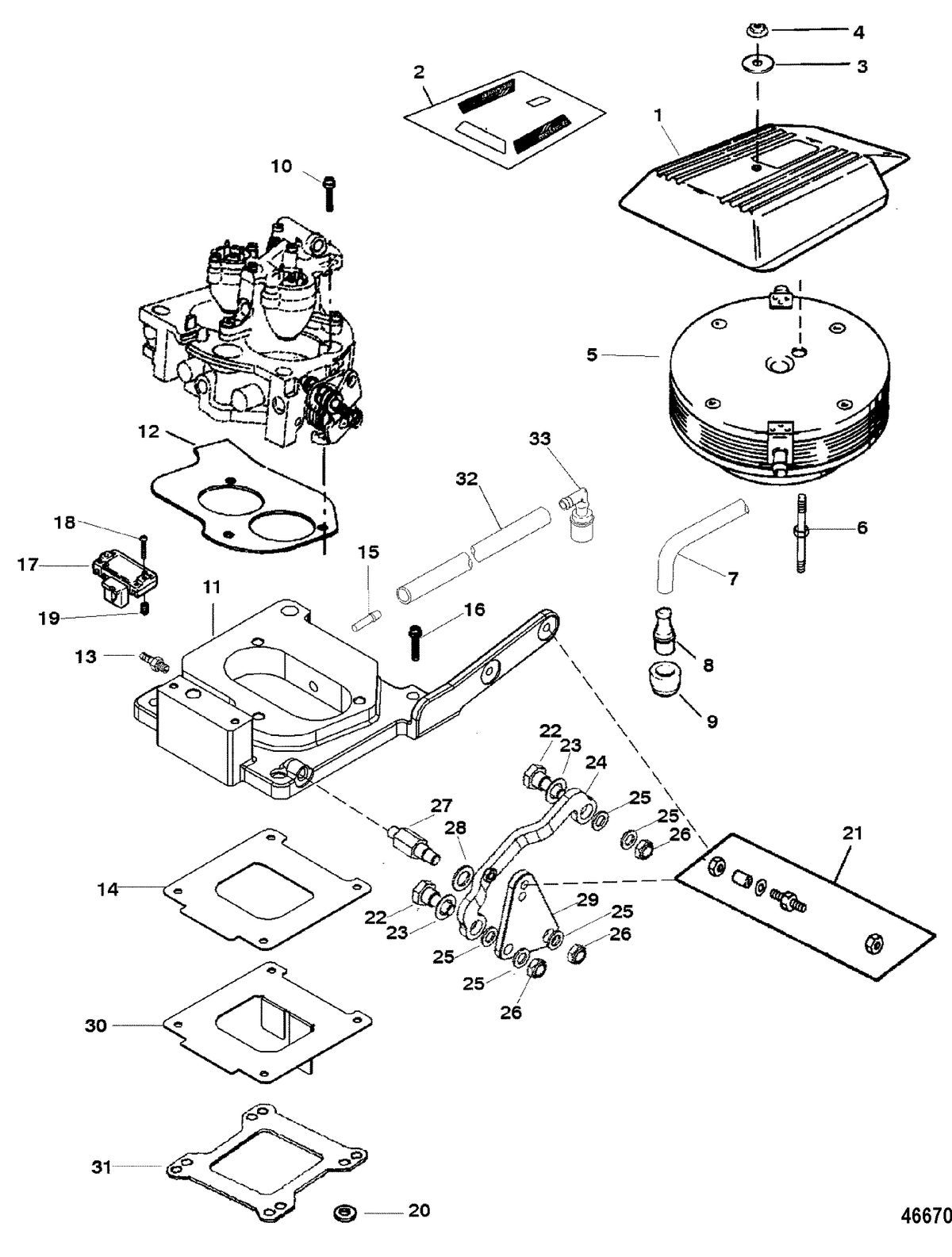 MERCRUISER 350 MAGNUM ALPHA (EFI-TBI) THROTTLE LINKAGE