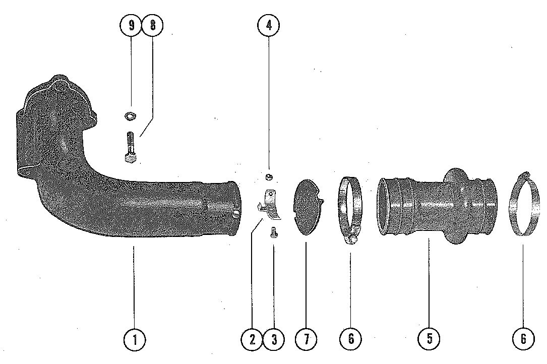 MERCRUISER 165 ENGINE EXHAUST ELBOW ASSEMBLY