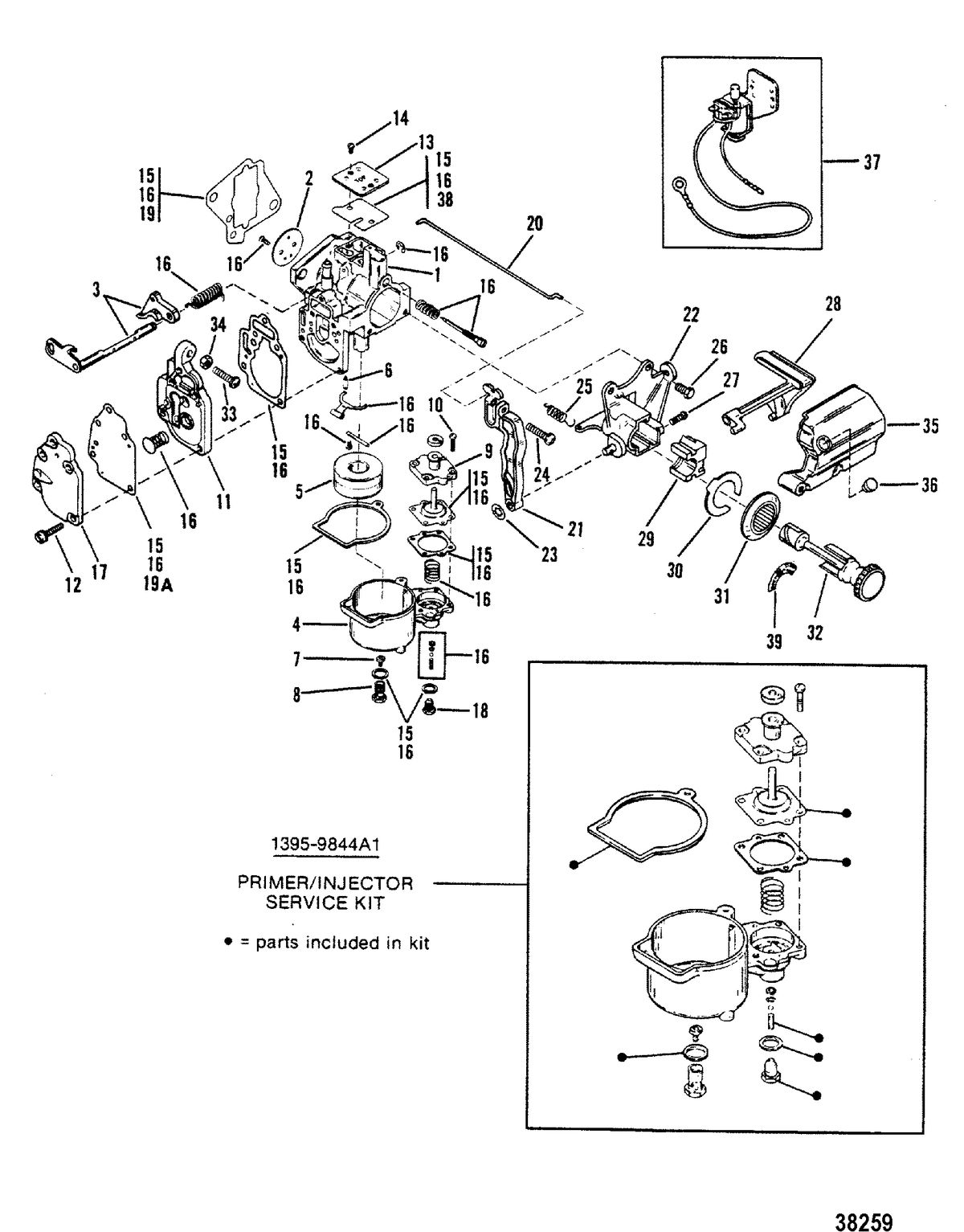 MERCURY/MARINER 6/8/9.9/15 HP CARBURETOR , WMC 17\17B\17C\18\18A\18B\20/20A/20B\23