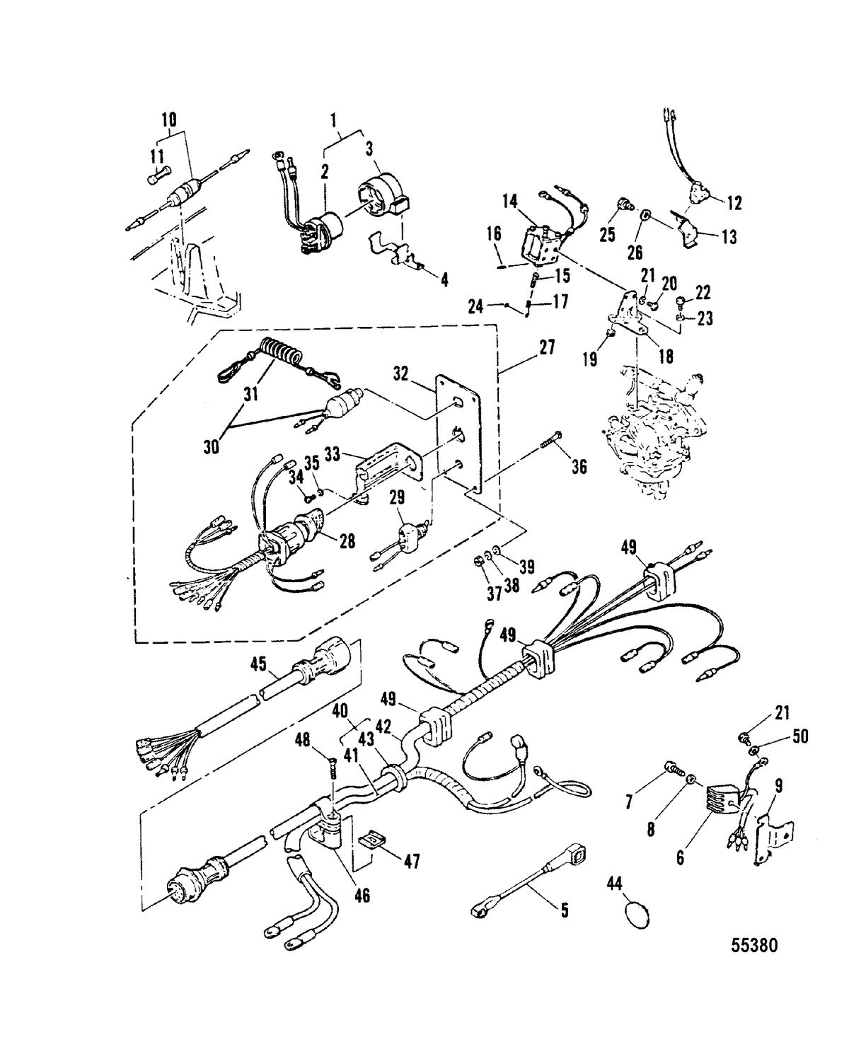 MARINER 20 HP MARINER ELECTRIC START COMPONENTS