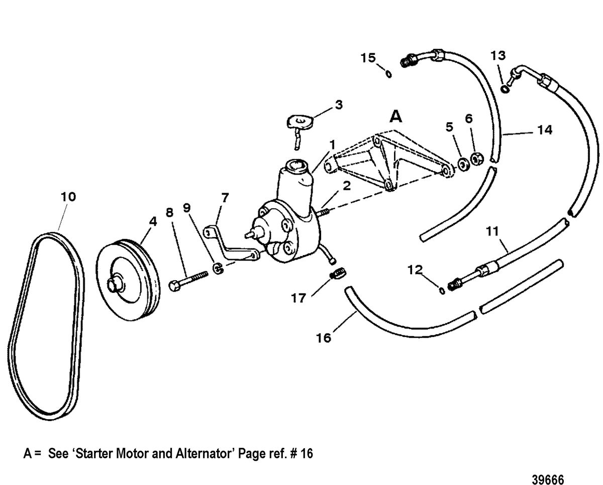 MERCRUISER 454/502 EFI MAG BRAVO (GEN V) POWER STEERING COMPONENTS