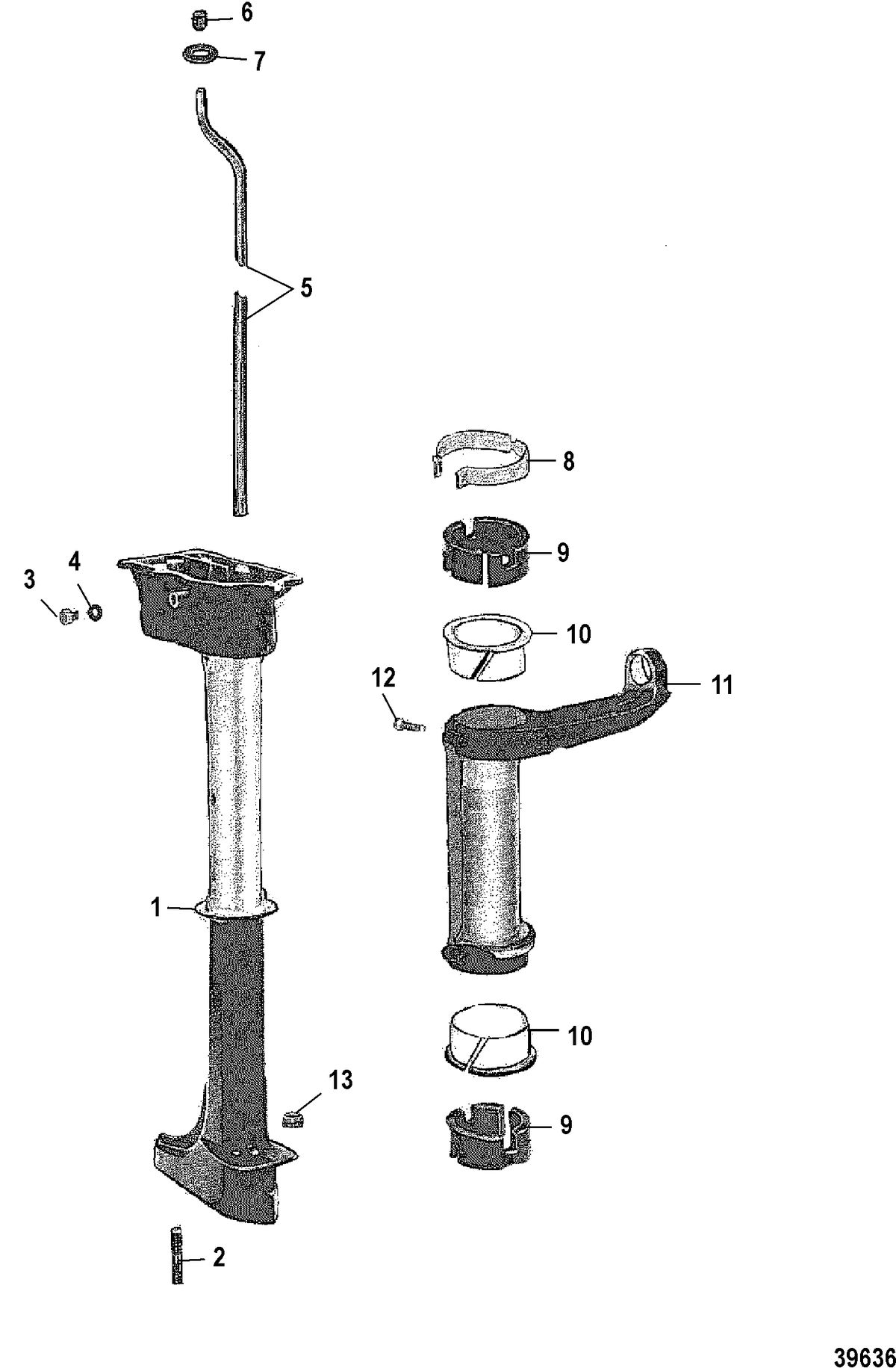 MERCURY 4 HP DRIVESHAFT HOUSING ASSEMBLY