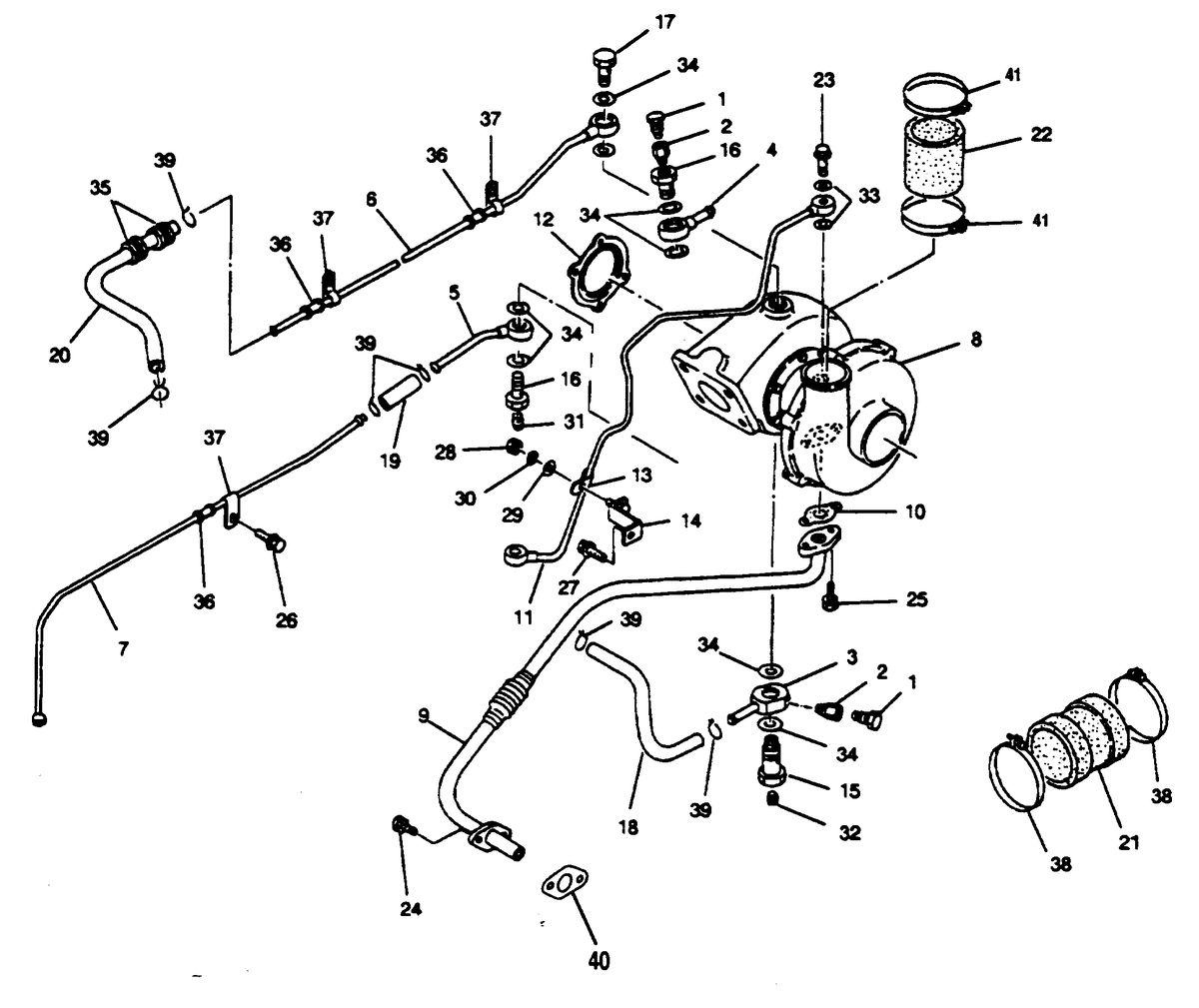 MERCRUISER HINO DIESEL 150 H.P. TURBOCHARGER SYSTEM (STYLE III)