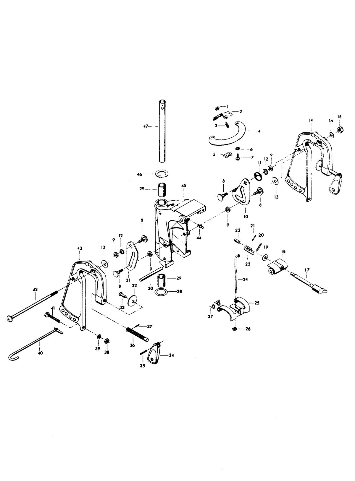 CHRYSLER 35 H.P. SWIVEL BRACKET GROUP