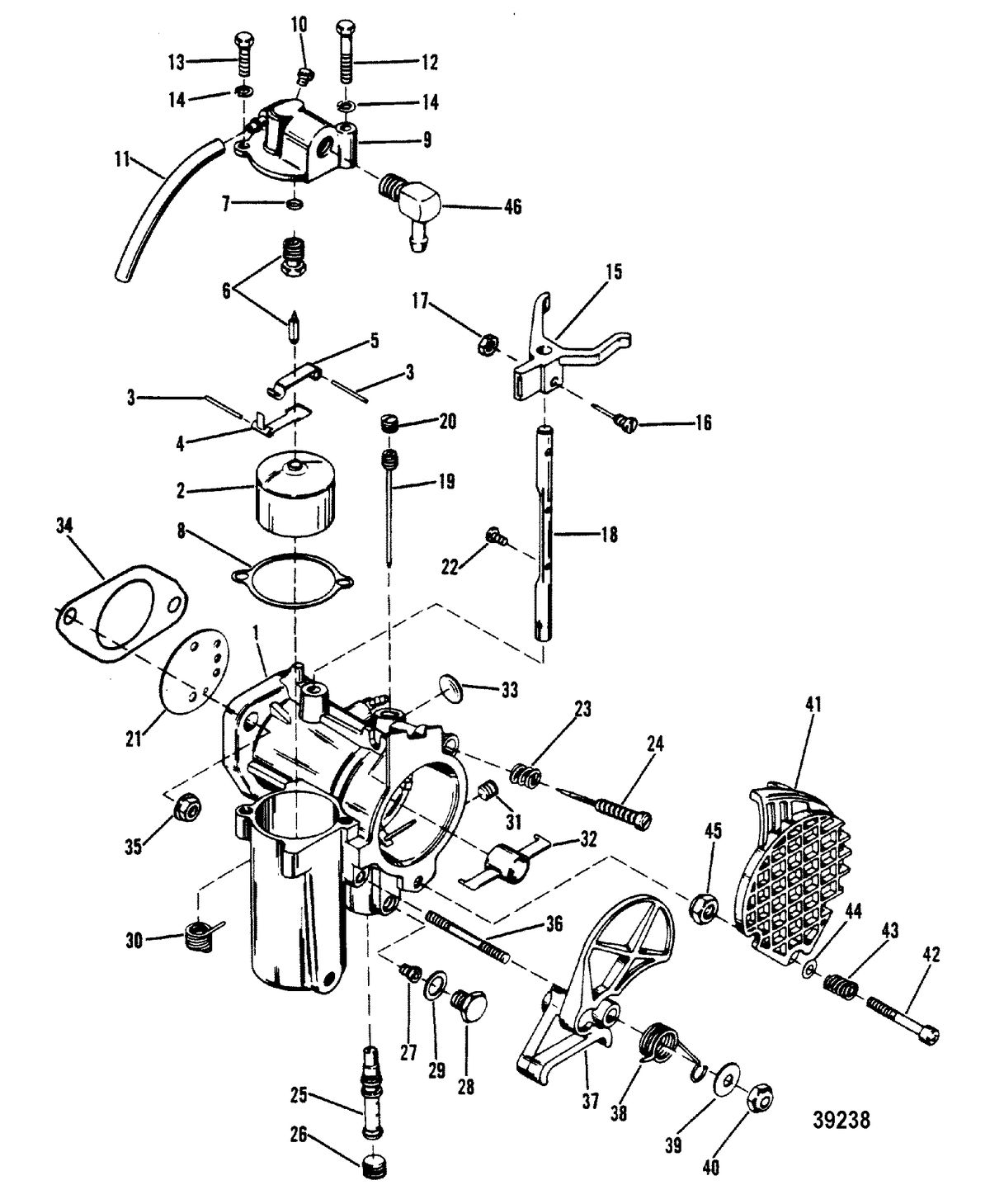 MERCURY MERC 40 CARBURETOR ASSEMBLY