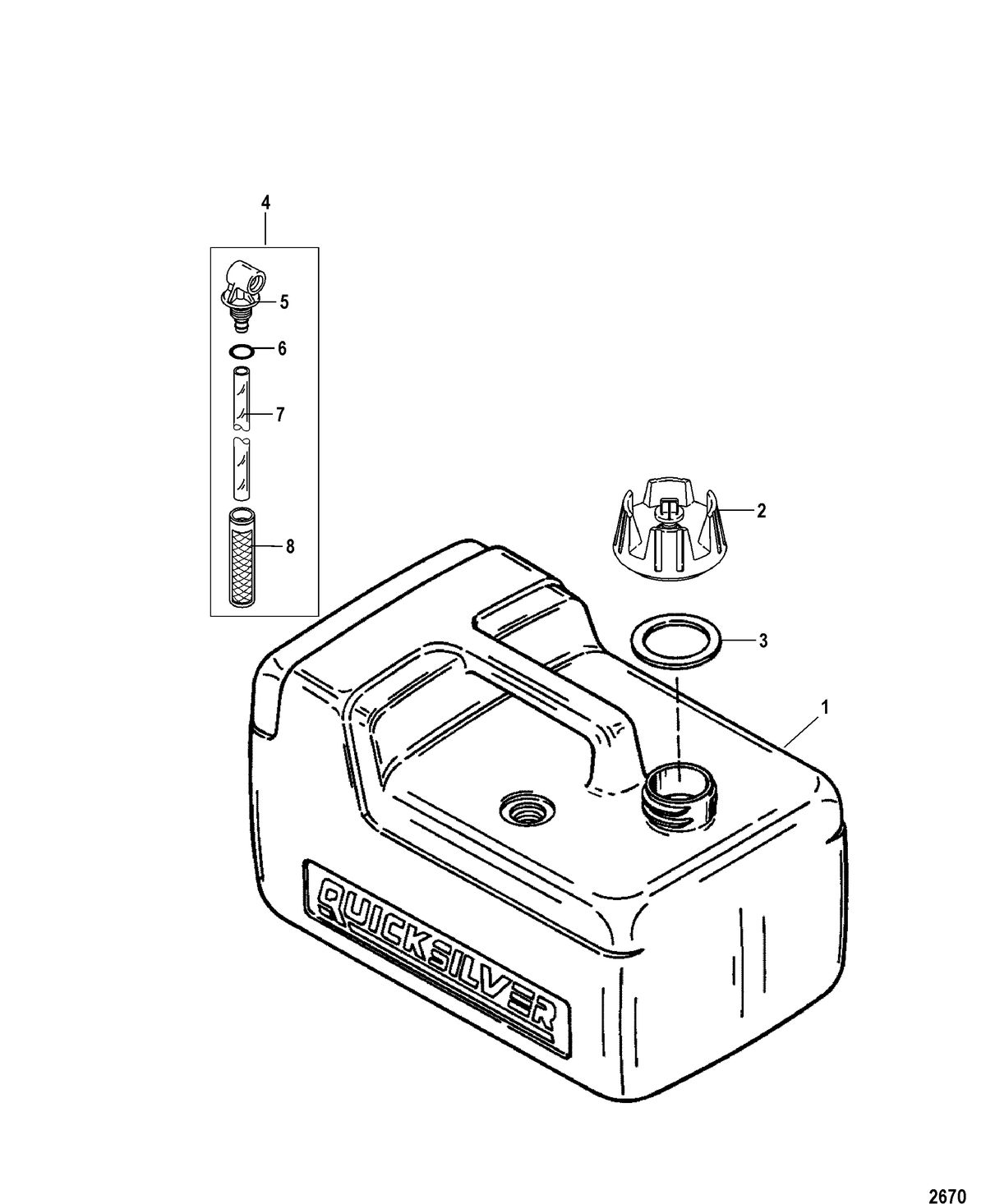 MERCURY/MARINER 9.9/13.5/15 (323CC) 8/9.9/15 BODENSEE 4-STROKE Fuel Tank