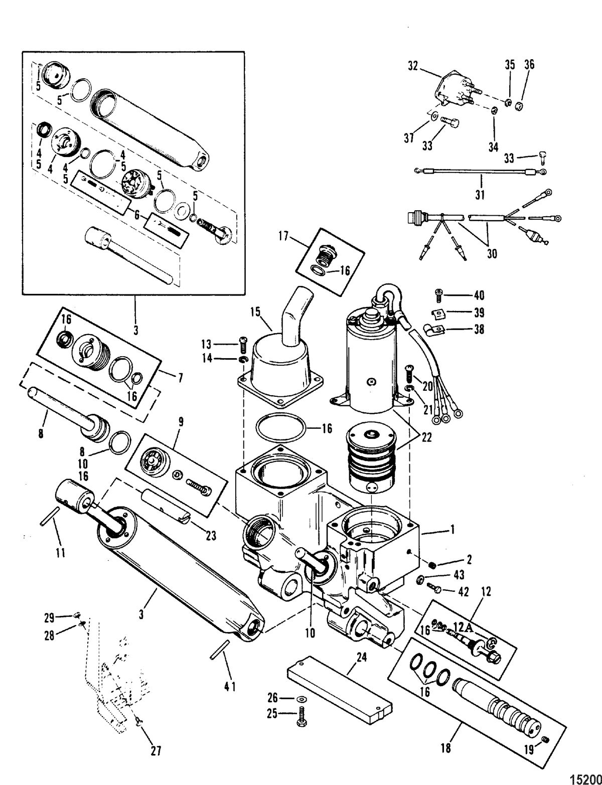 MERCURY/MARINER 70/75/80/90 HP (3 CYLINDER)) Power Trim Components