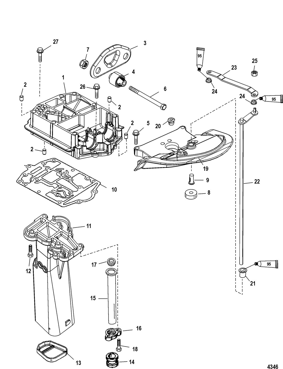 MERCURY/MARINER 75/90 HP 65 JET (3 CYLINDER) Exhaust Plate