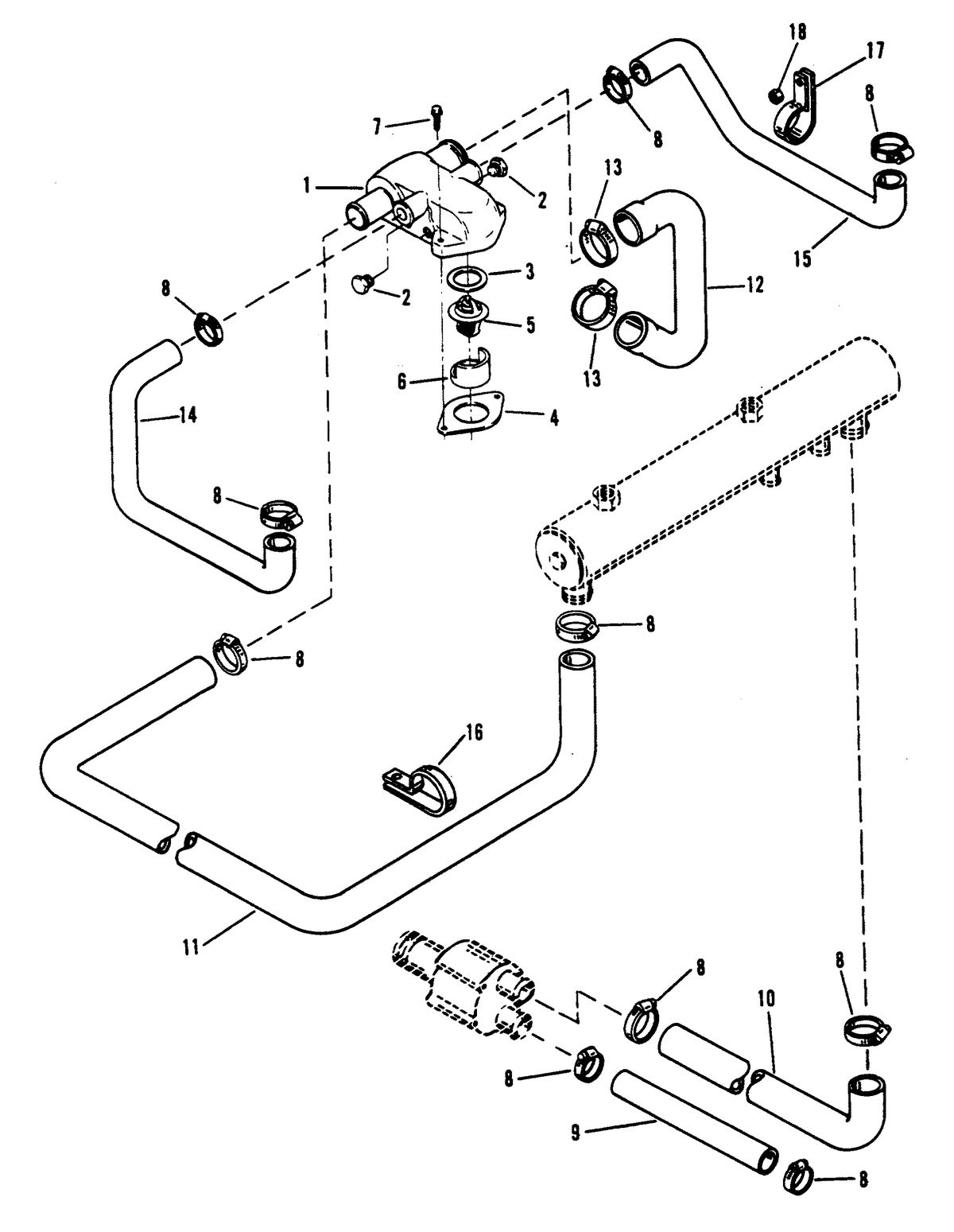 MERCRUISER 454 MAG BRAVO (GEN V) THERMOSTAT HOUSING (STANDARD COOLING)