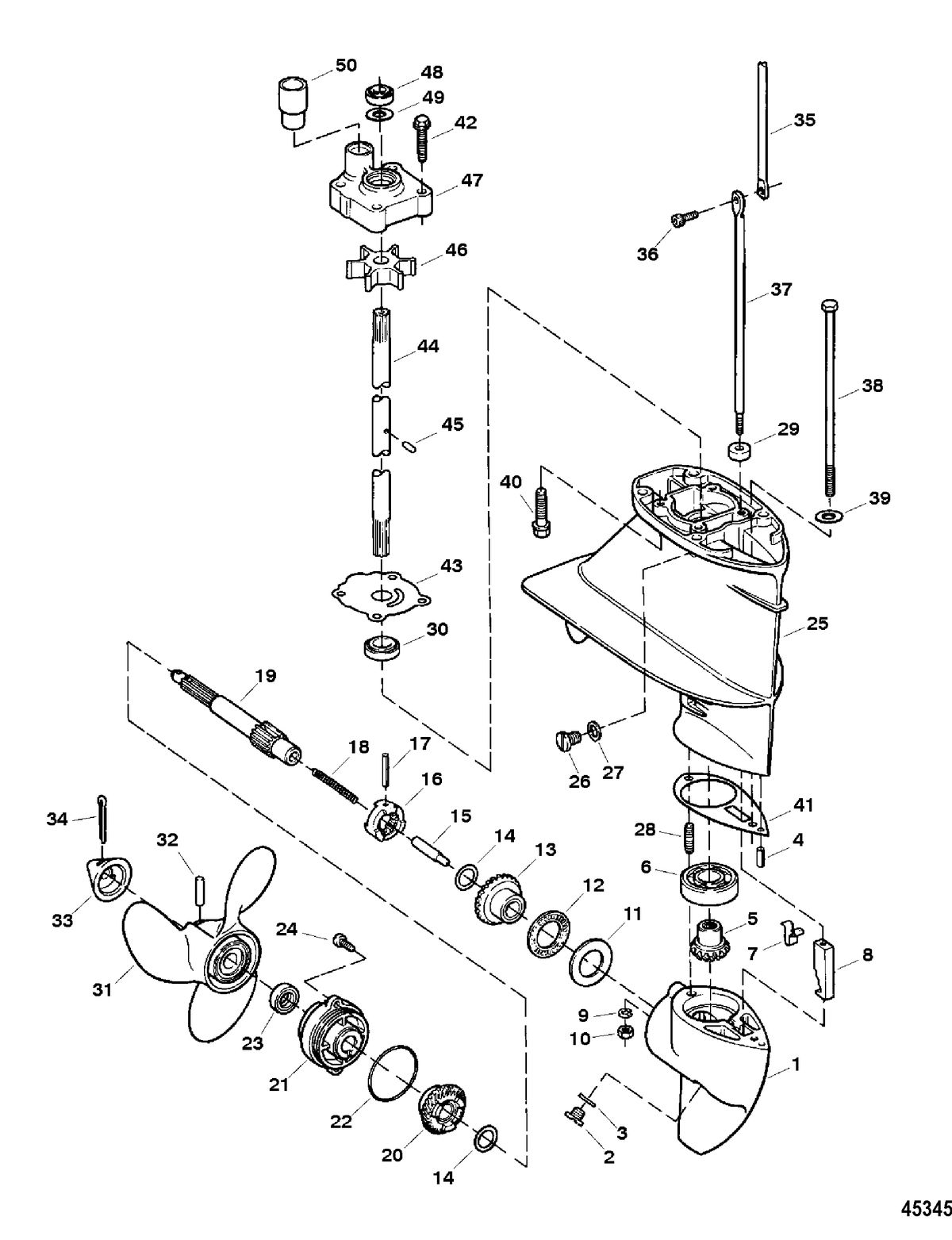 FORCE 9.9/15 HP FORCE Gear Housing Assembly
