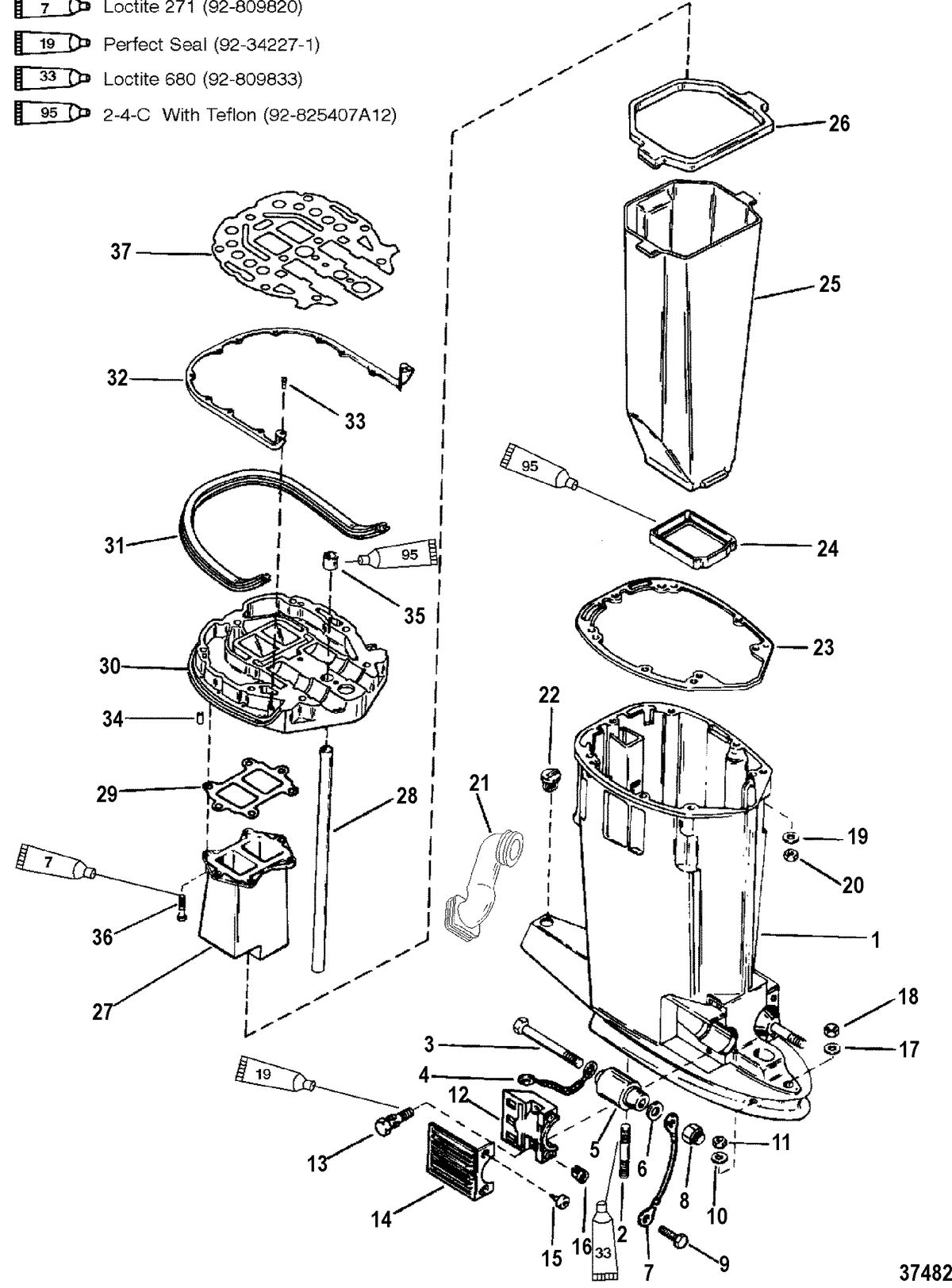 MERCURY/MARINER 150/175/200 (EFI) DRIVESHAFT HOUSING AND EXHAUST TUBE