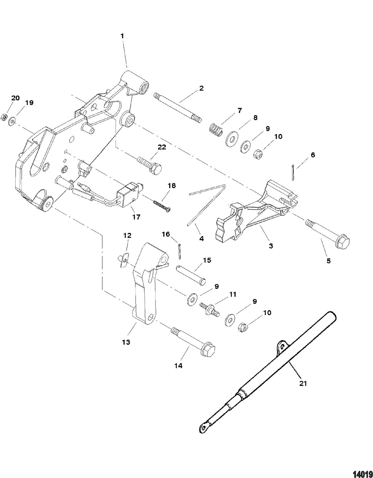 MERCRUISER 5.0L/5.7L ALPHA/BRAVO GEN+ Shift Bracket(Alpha Engines)