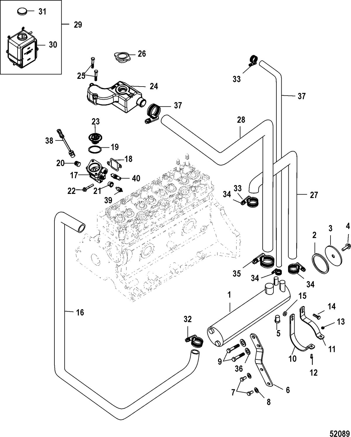 MERCRUISER 3.0L TKS ALPHA PLUS SERIES Closed Cooling System