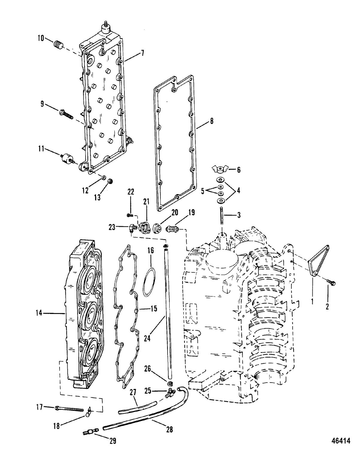 MERCURY 3.4 LITRE EXHAUST MANIFOLD AND CYLINDER HEAD
