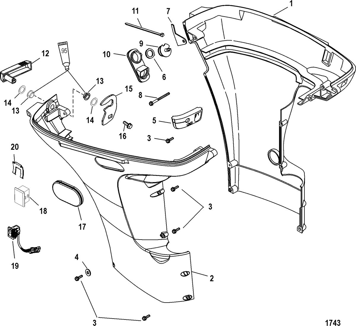 MERCURY/MARINER 30/40 EFI 4-STROKE (3 CYLINDER) Bottom Cowl