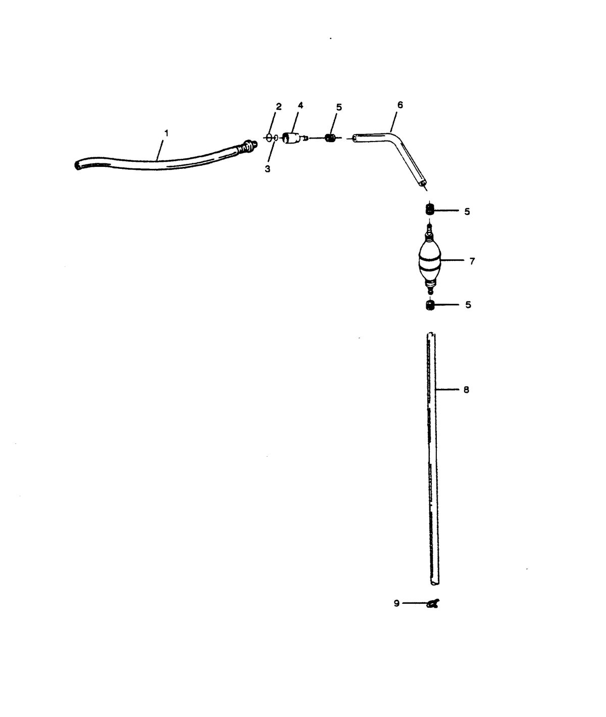 FORCE FORCE 1989 125 HP "C" MODELS FUEL LINE