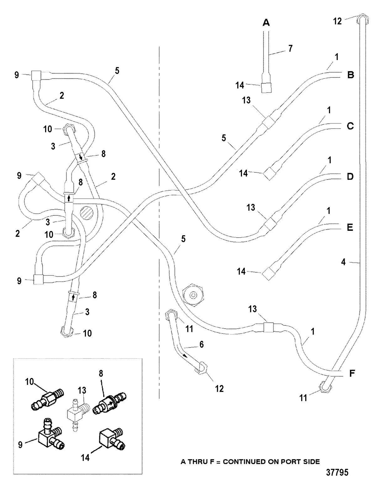 MERCURY/MARINER 225/250 EFI (3.0L) BLEED SYSTEM(STARBOARD)(S/N-0G485989 AND UP)