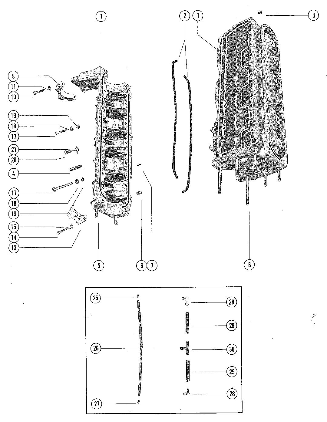 MERCURY MERC 115 CYLINDER BLOCK AND CRANKCASE ASSEMBLY