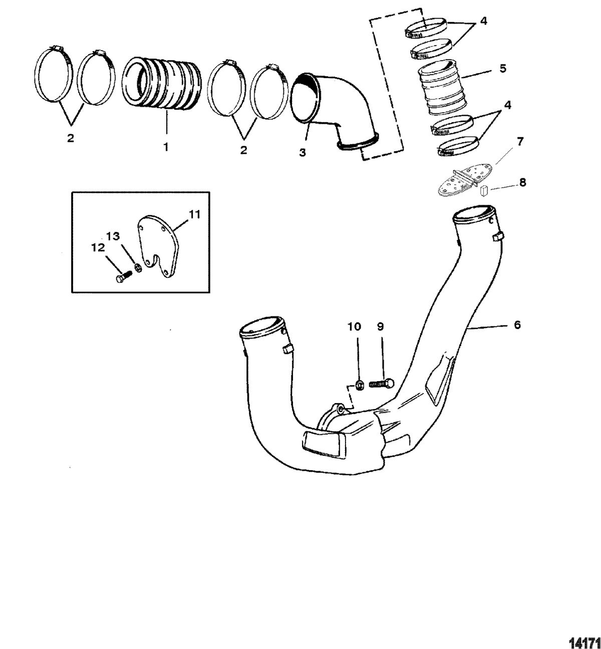 MERCRUISER 5.0L / 5.7L EFI ALPHA/BRAVO (GEN +) ENGINE Exhaust System