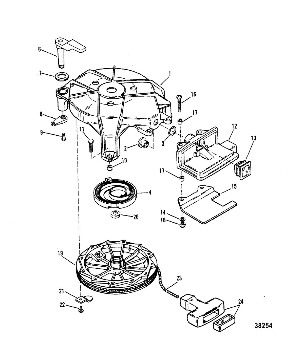 MERCURY/MARINER 6/8/9.9/15 HP MANUAL STARTER(DESIGN I)