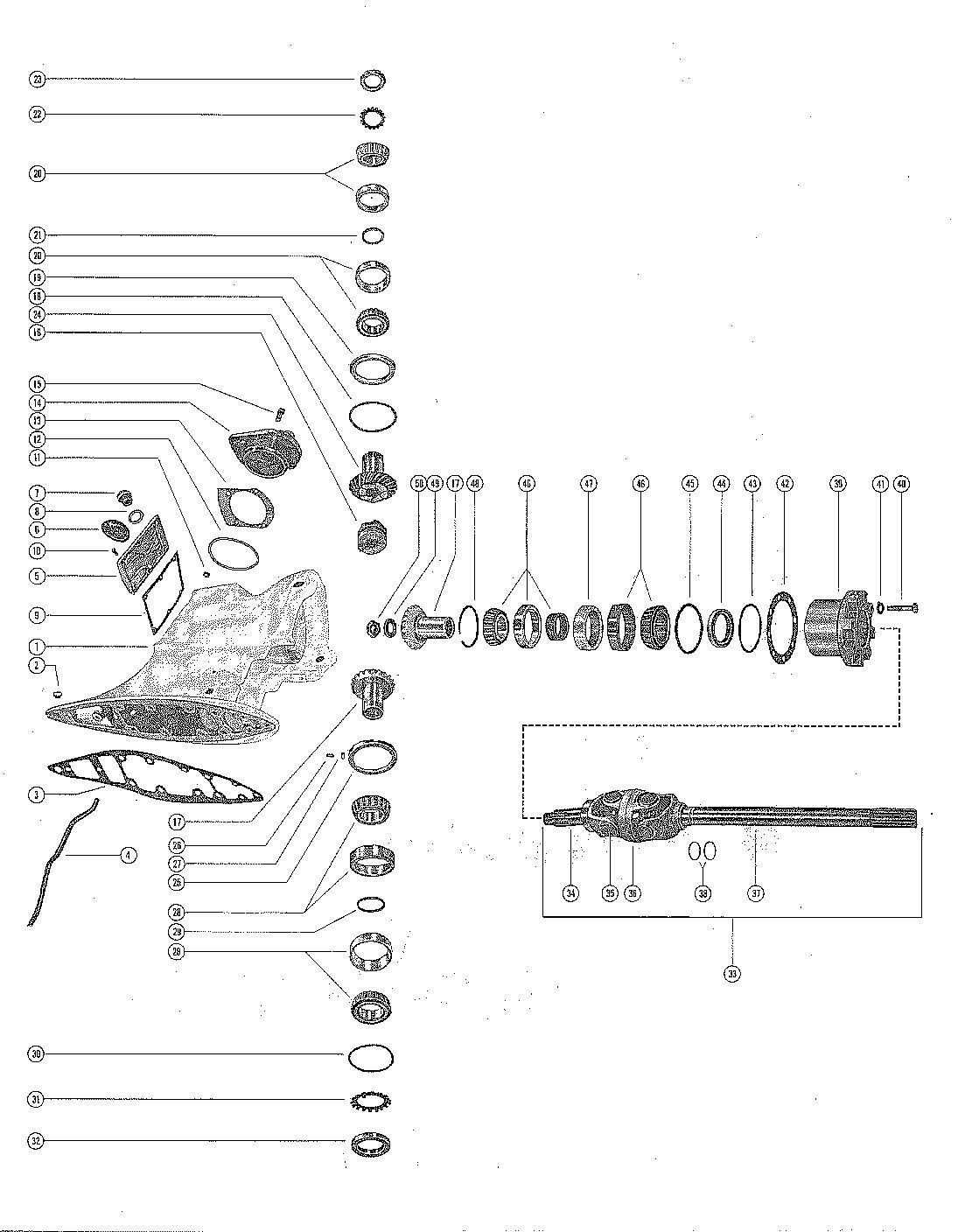 MERCRUISER II STERN DRIVE (1.78:1 GEAR RATIO) DRIVE SHAFT HOUSING ASSEMBLY AND GEAR ASSEMBLY