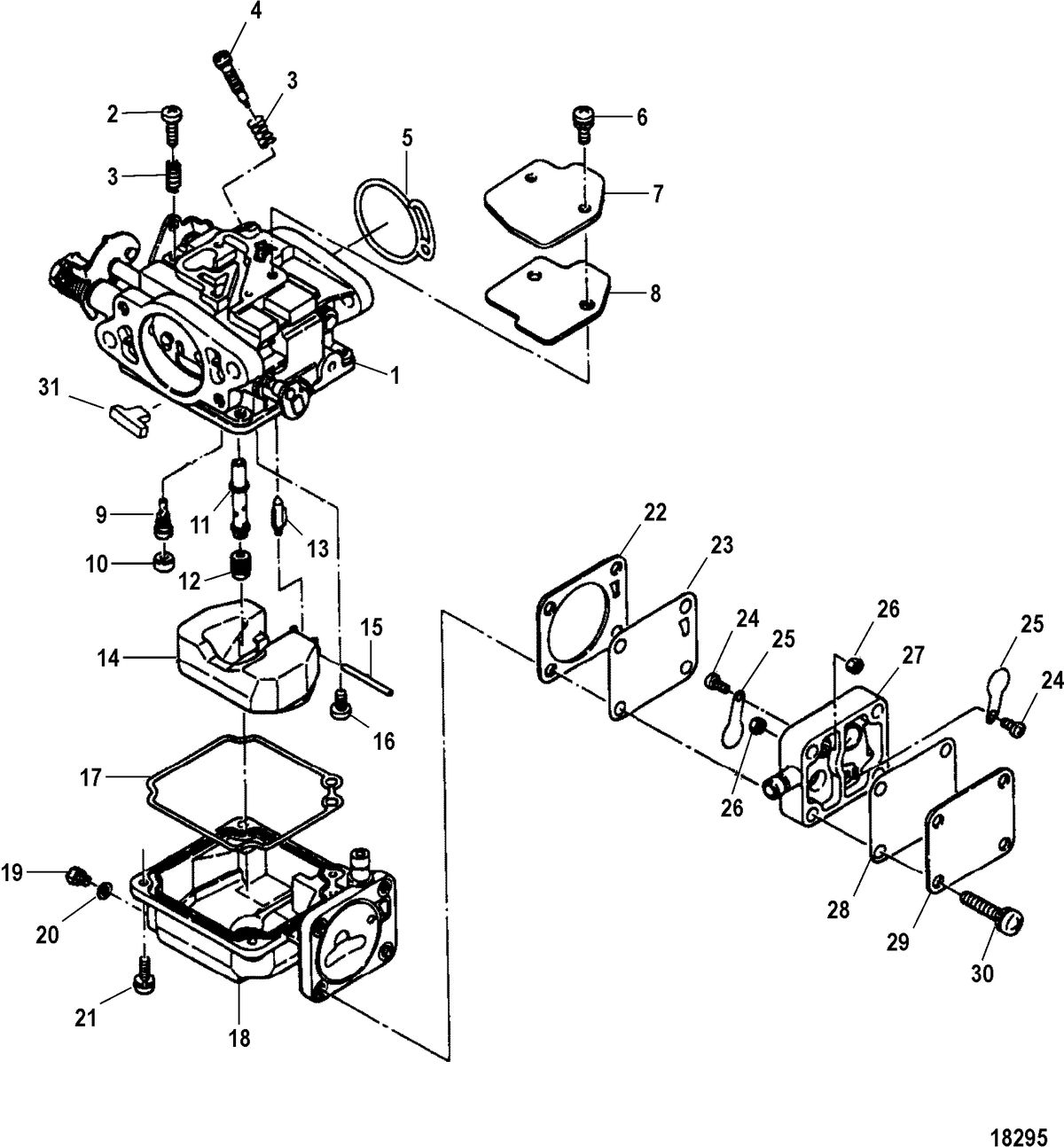 MERCURY/MARINER 9.9/15/18 HP (2 CYLINDER)(INTERNATIONAL) Carburetor