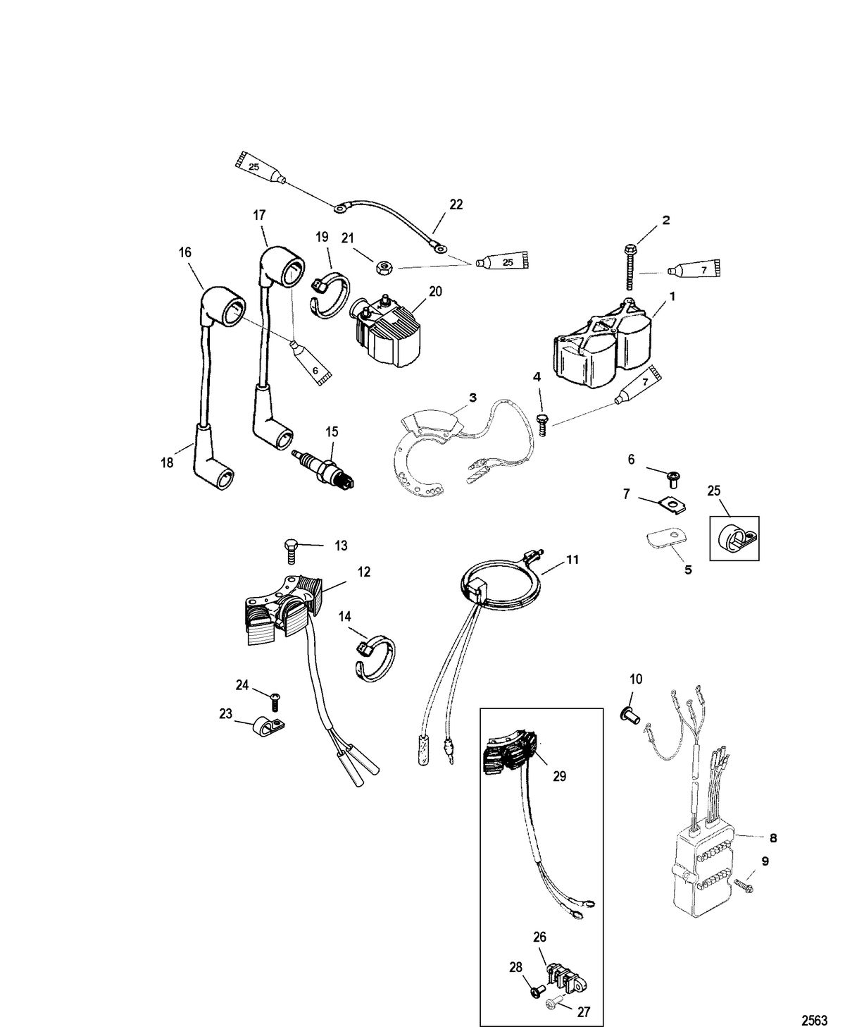 MERCURY/MARINER 20/25/JET 20 SEAPRO/MARATHON 15XD SUPER 15/JET 20) (2-STROKE) Ignition/Electrical Components