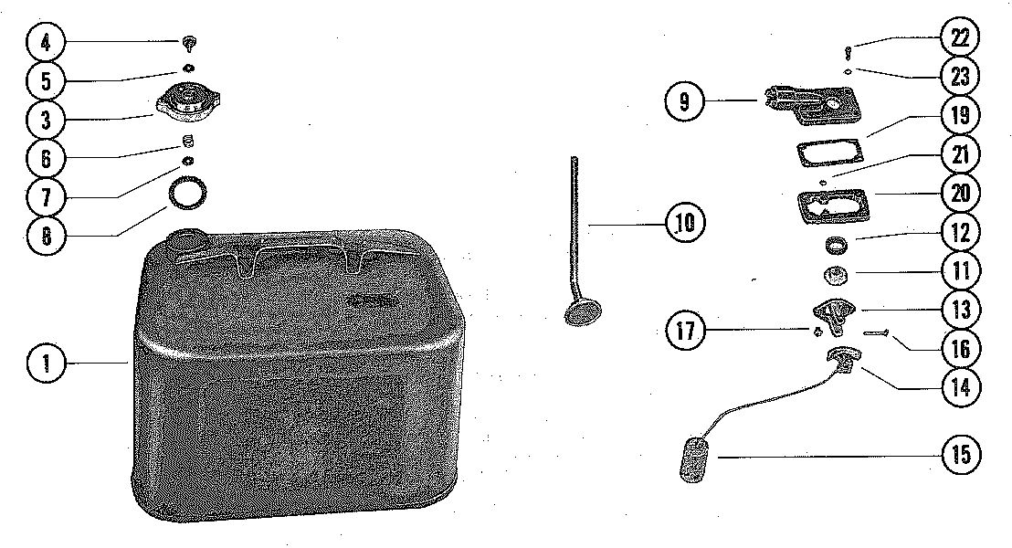 MARINER 140 HORSEPOWER FUEL TANK ASSEMBLY (6 GALLON)