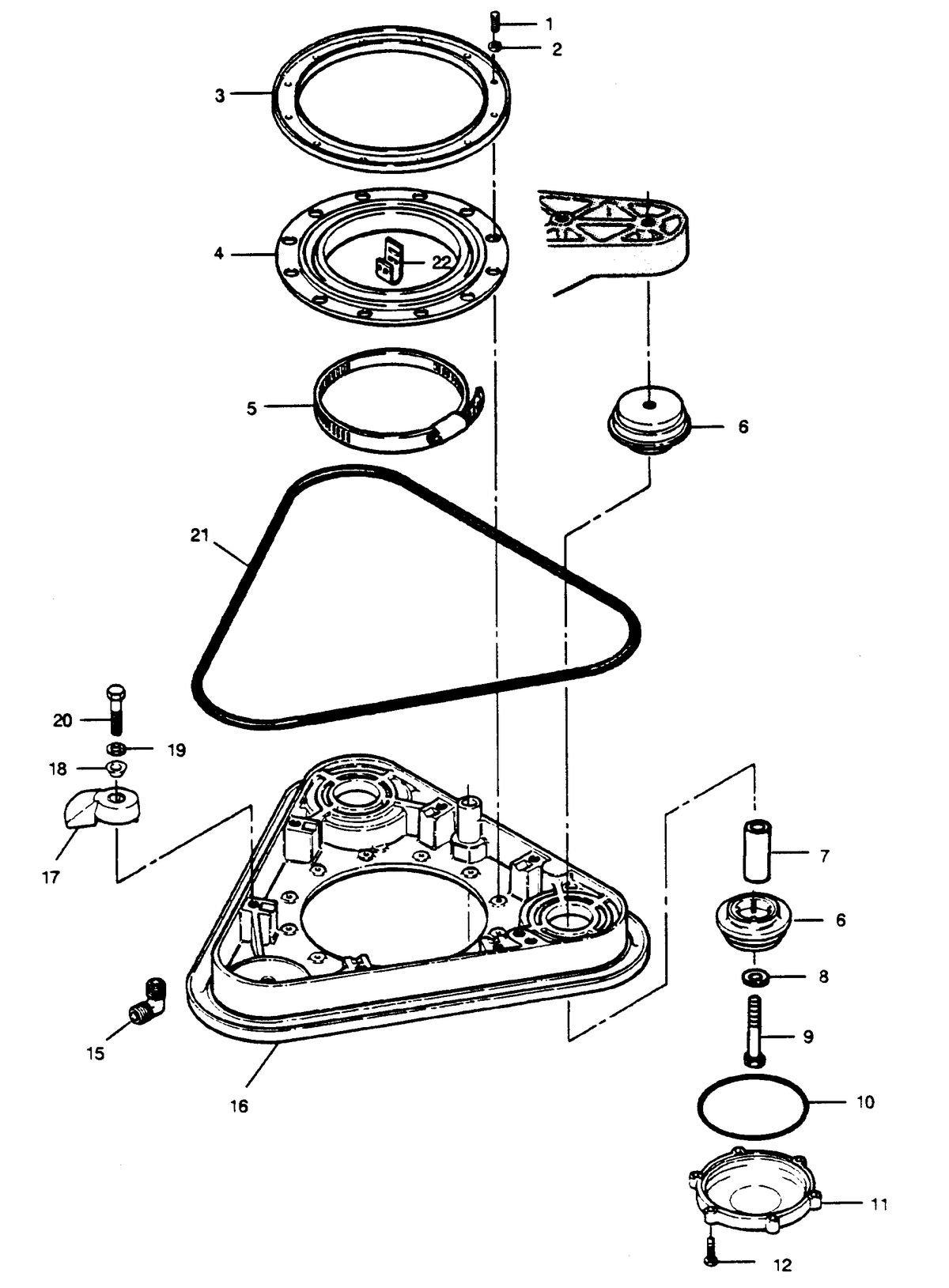 FORCE FORCE 1989 85 H.P. "B" MODEL L-DRIVE TRANSOM PLATE