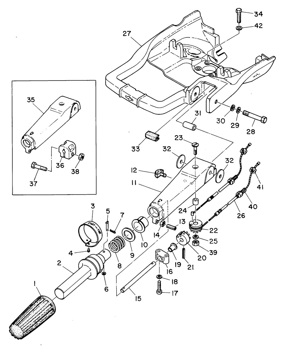 MARINER 15A HORSEPOWER STEERING HANDLE