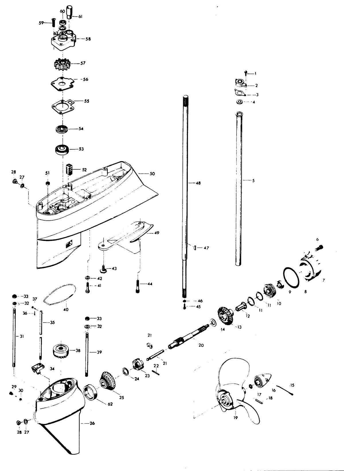 CHRYSLER 55 H.P. GEAR HOUSING