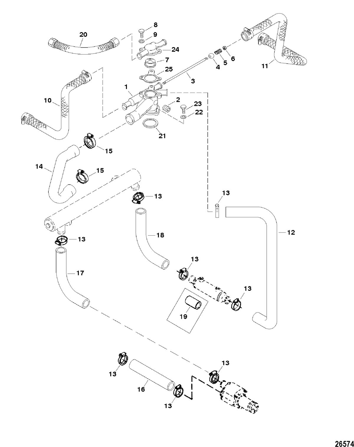 RACE STERNDRIVE 600 SC BOBTAIL Thermostat Housing