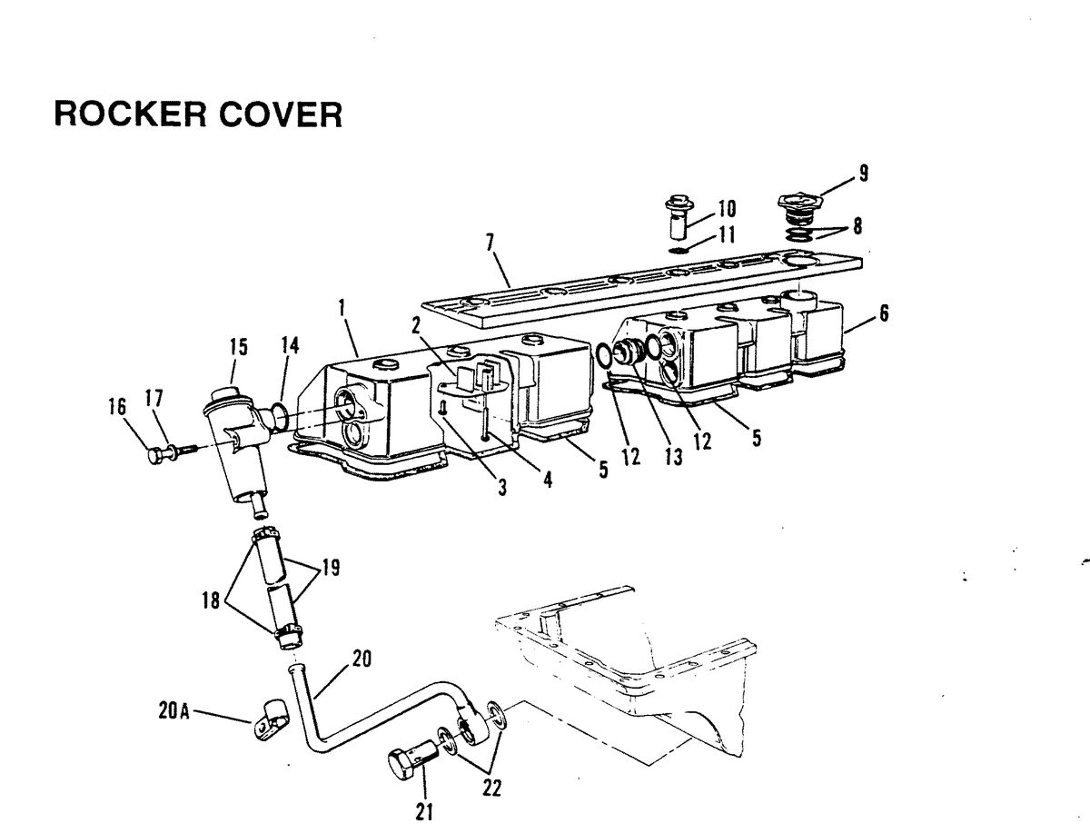 MERCRUISER D-254 TURBO ACDIESEL ENGINE STERN DRIVE/INBOARD ROCKER COVER