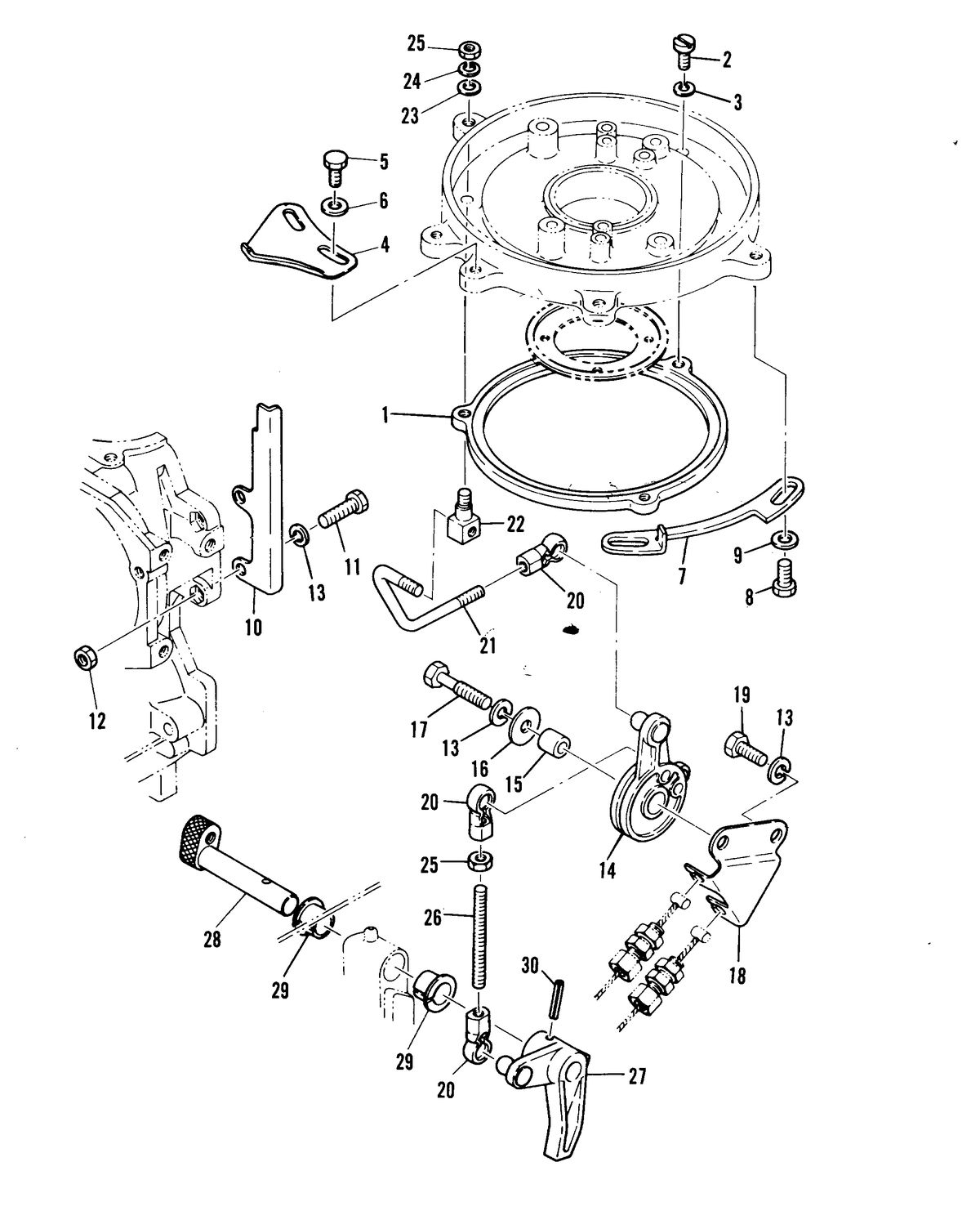 MARINER 28 HORSEPOWER THROTTLE CONTROL