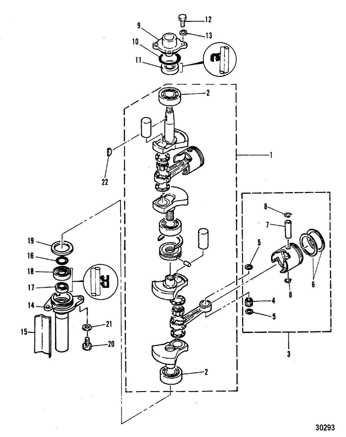 MARINER 8 HP W/MARATHON CRANKSHAFT AND PISTON