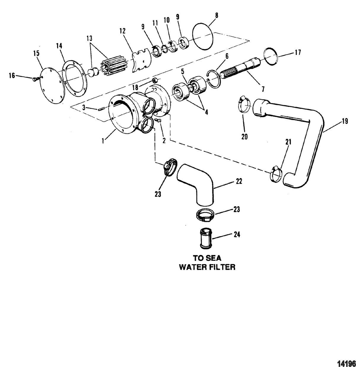 MERCRUISER CUMMINS/MERCRUISER DIESEL 3.0L/150 3.6L/180 Seawater Pump