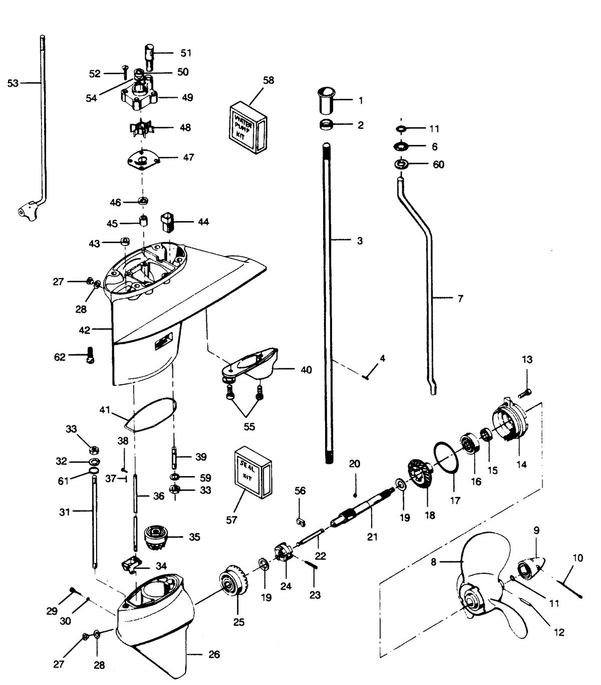 FORCE FORCE 1990 50 H.P. "B" MODELS GEAR HOUSING